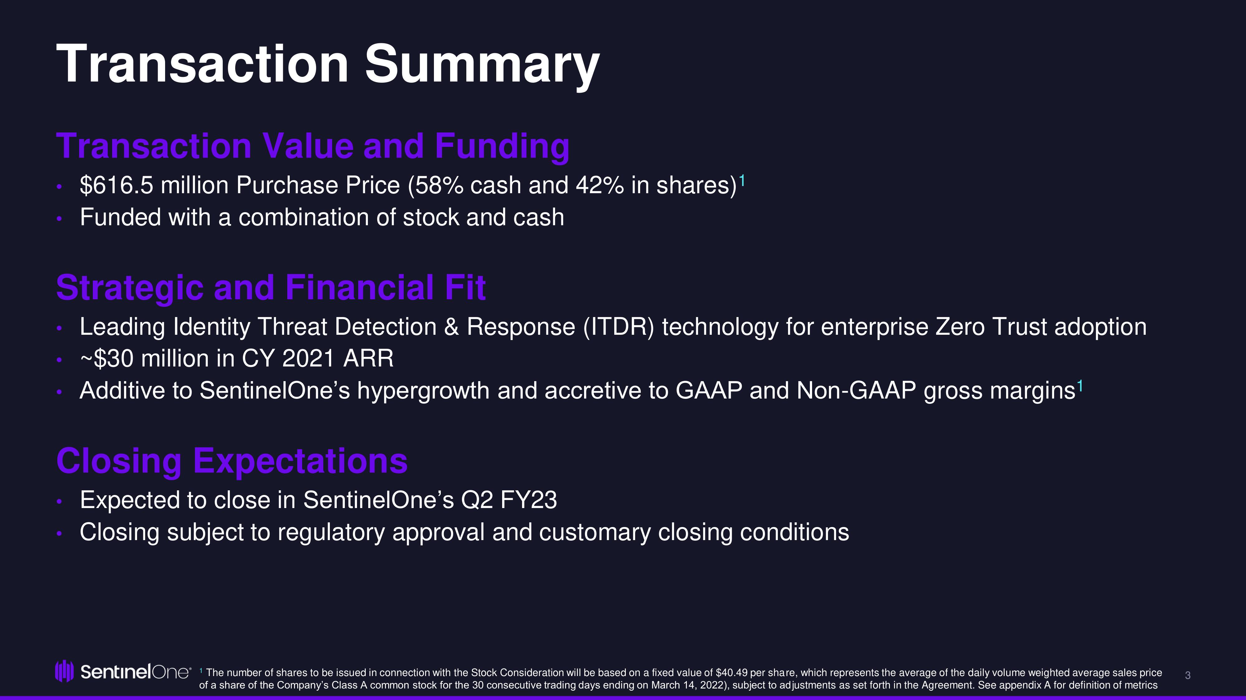 SentinelOne Mergers and Acquisitions Presentation Deck slide image #3