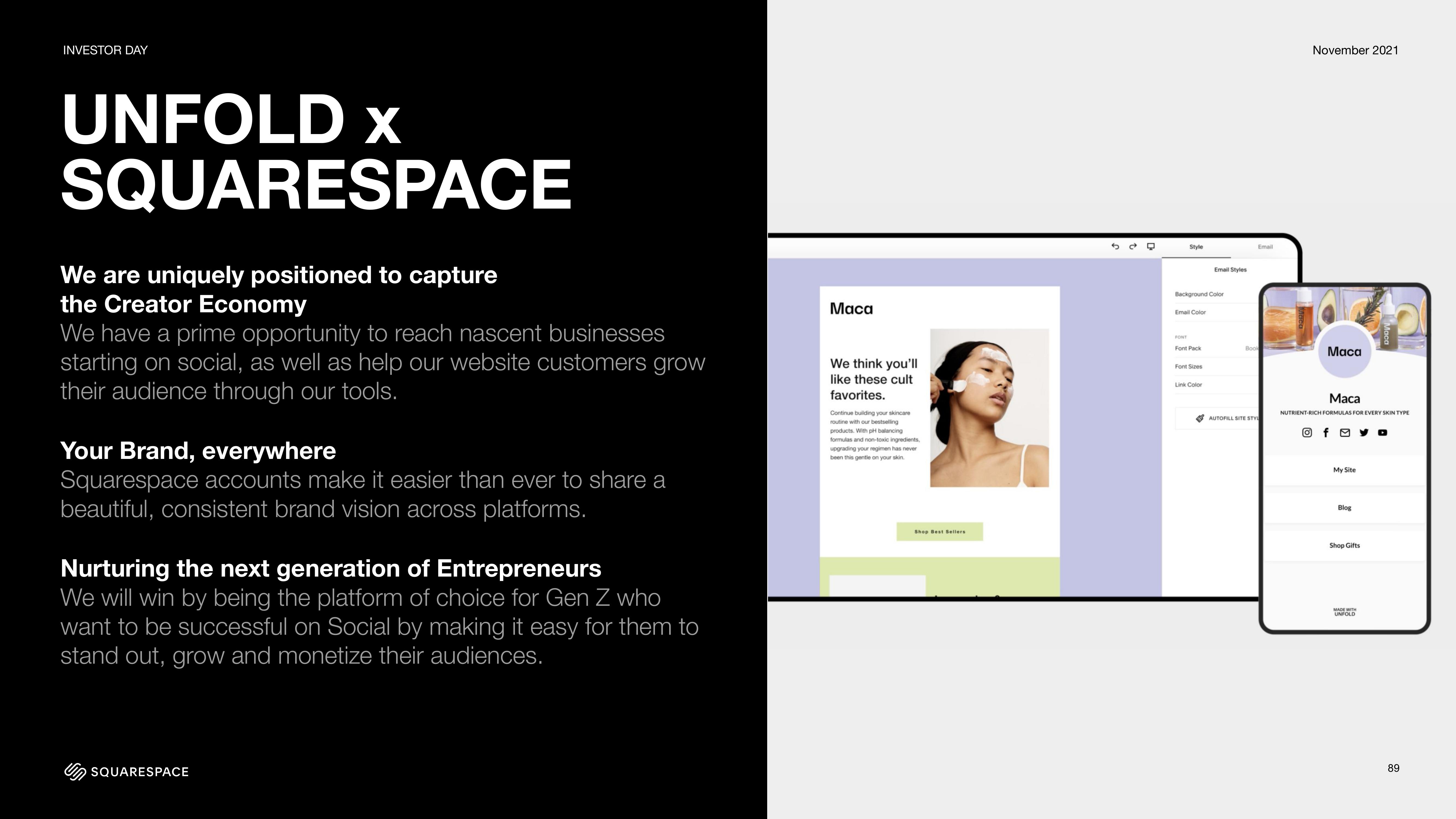 Squarespace Investor Day Presentation Deck slide image #89