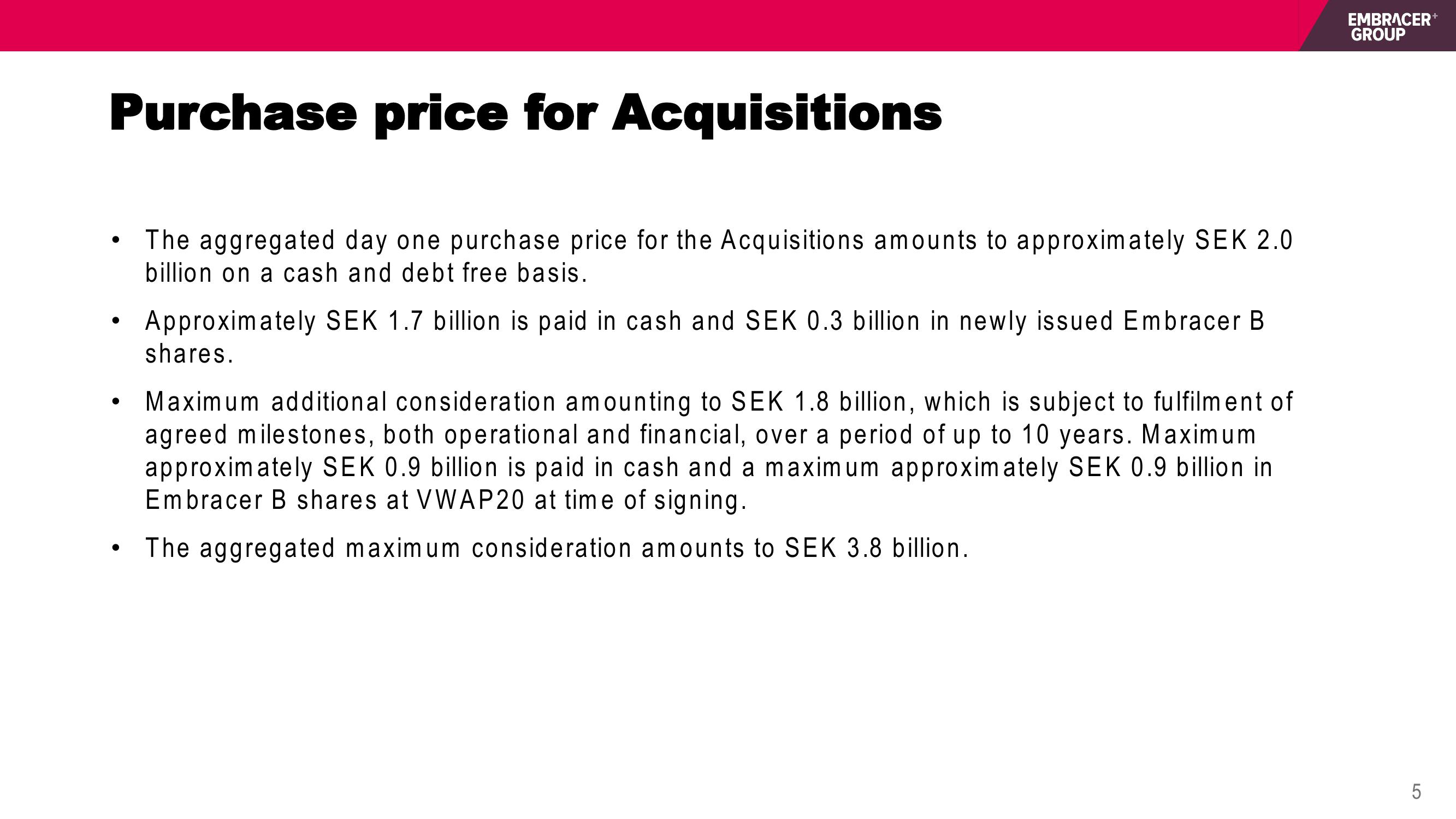 Embracer Group Mergers and Acquisitions Presentation Deck slide image #5