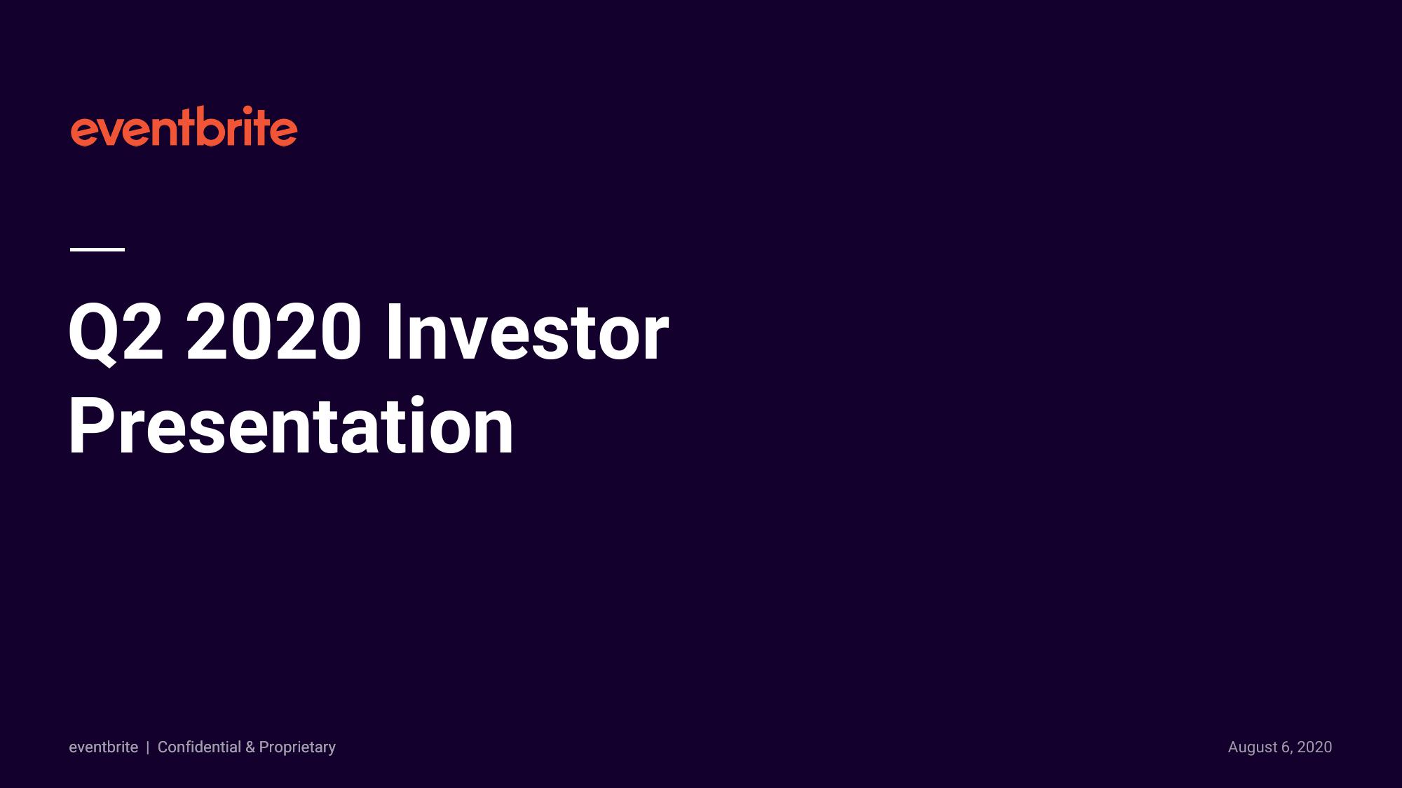 Q2 2020 Investor Presentation image