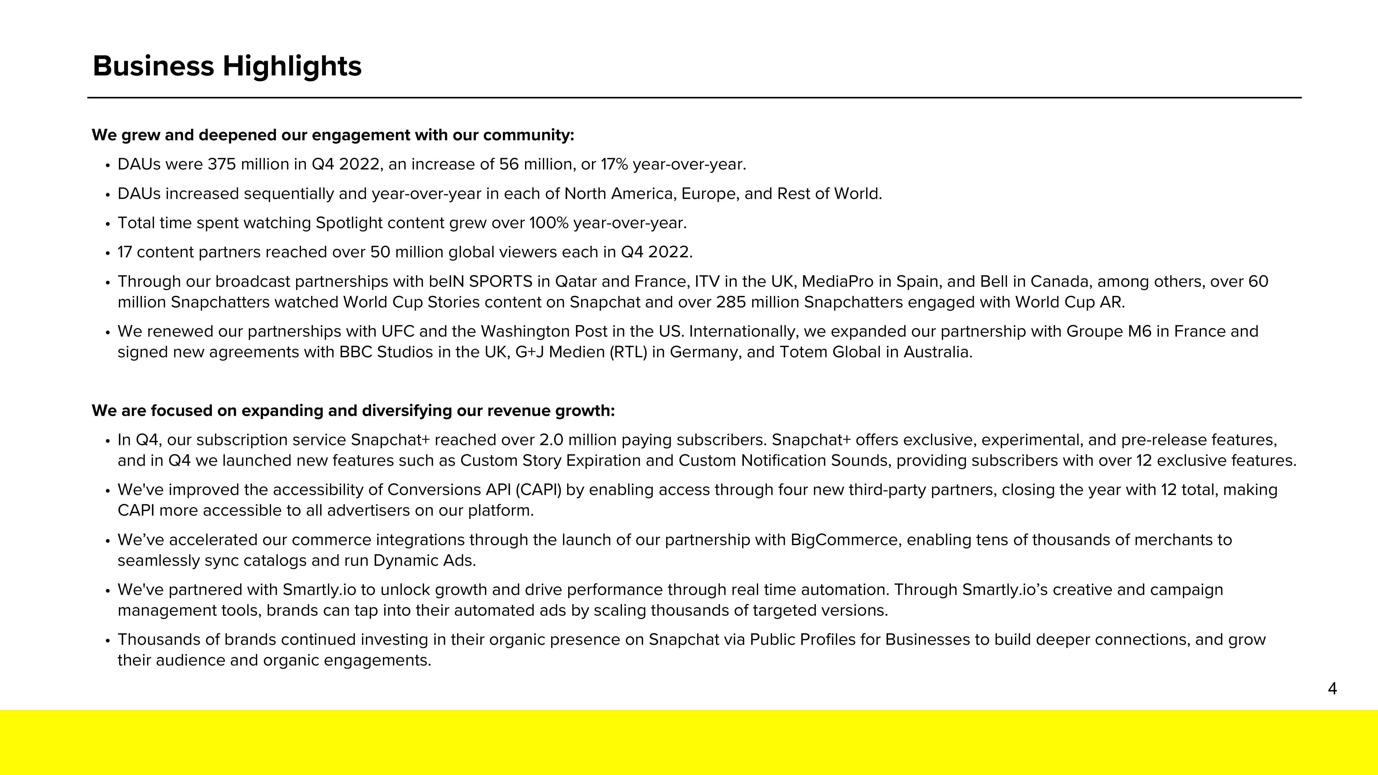 Snap Inc Results Presentation Deck slide image #4