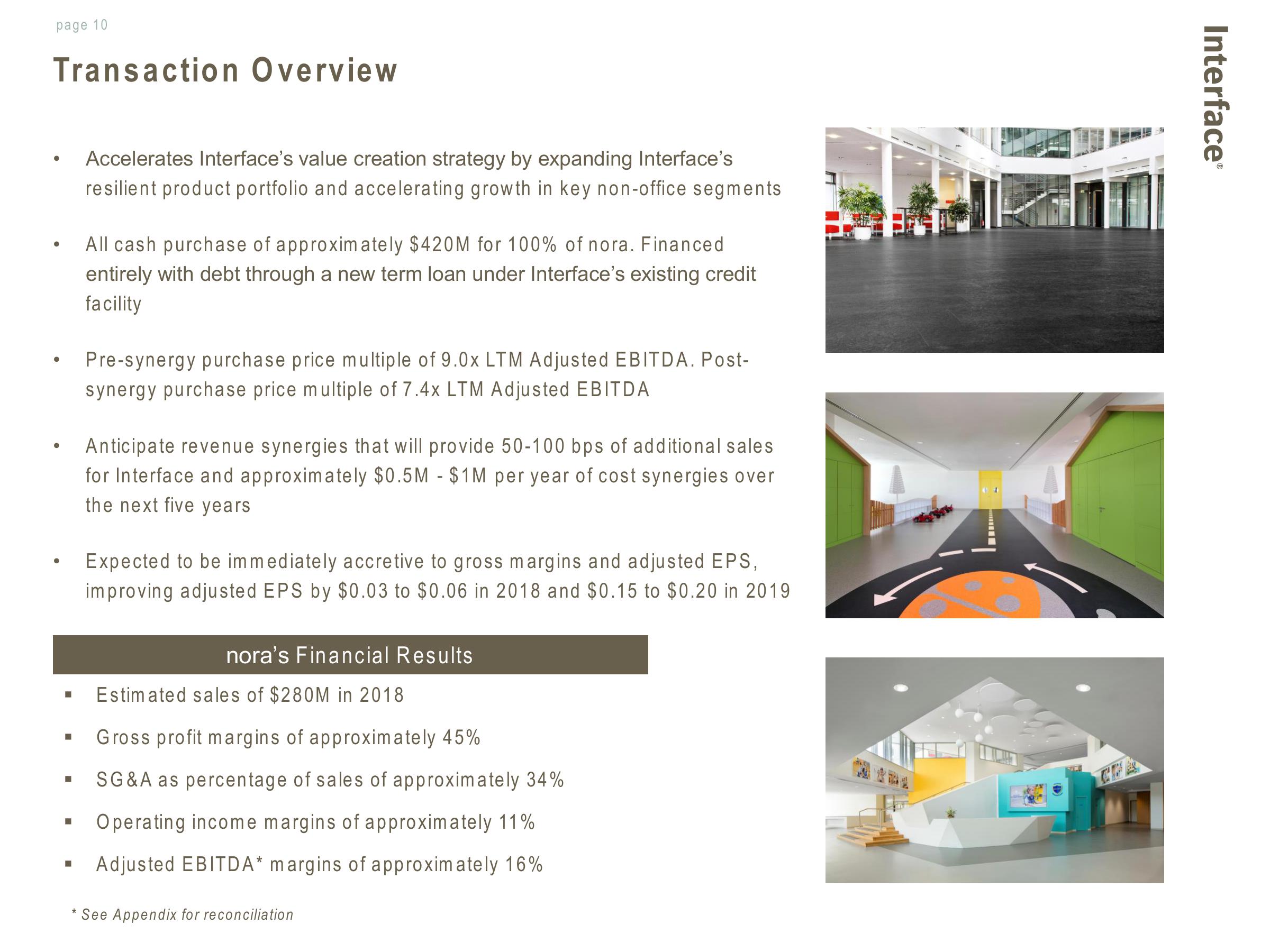 Interface Announces Planned Acquisition of Nora slide image #10