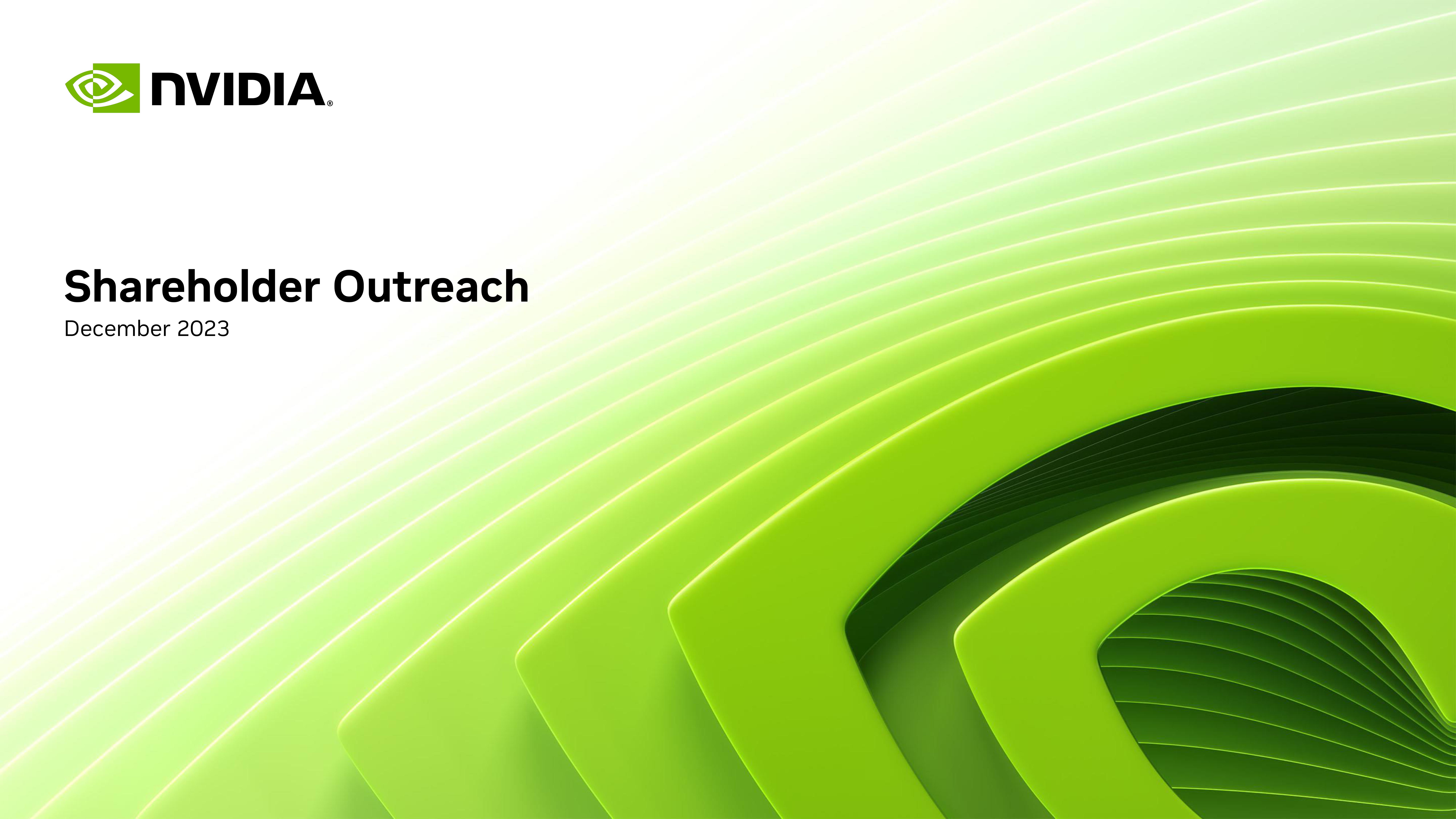 NVIDIA Shareholder Engagement Presentation Deck image