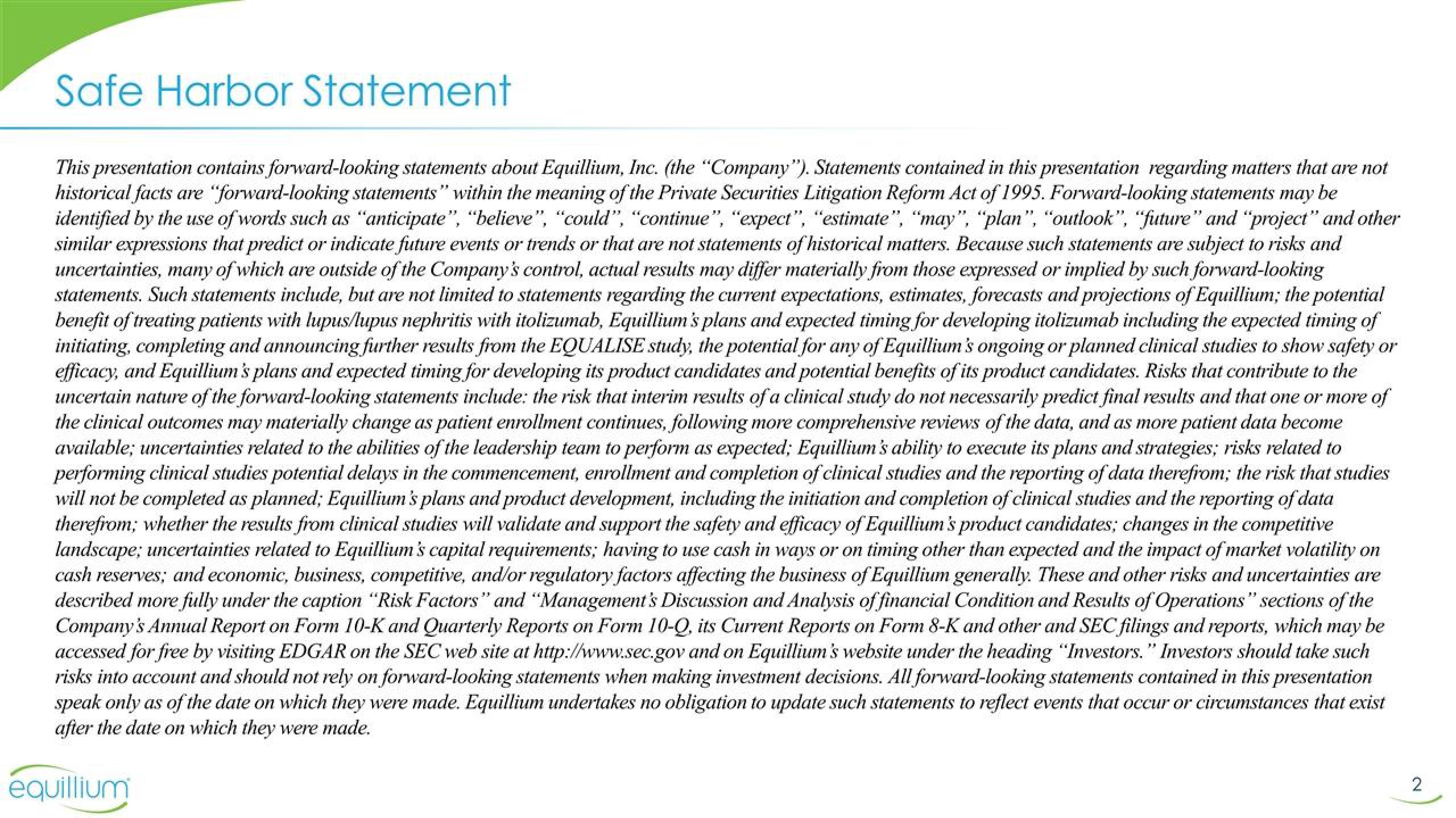 Equillium Results Presentation Deck slide image #2