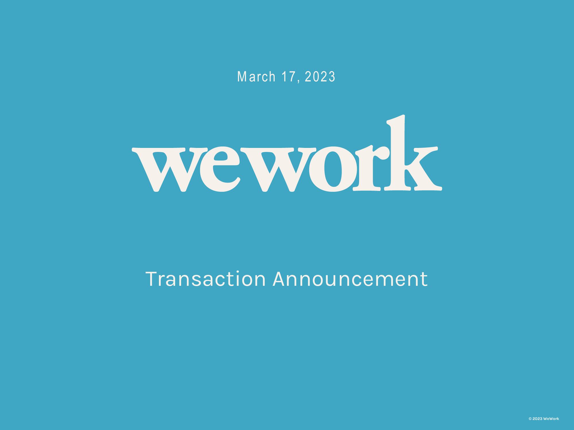 WeWork Restructuring Presentation Deck image