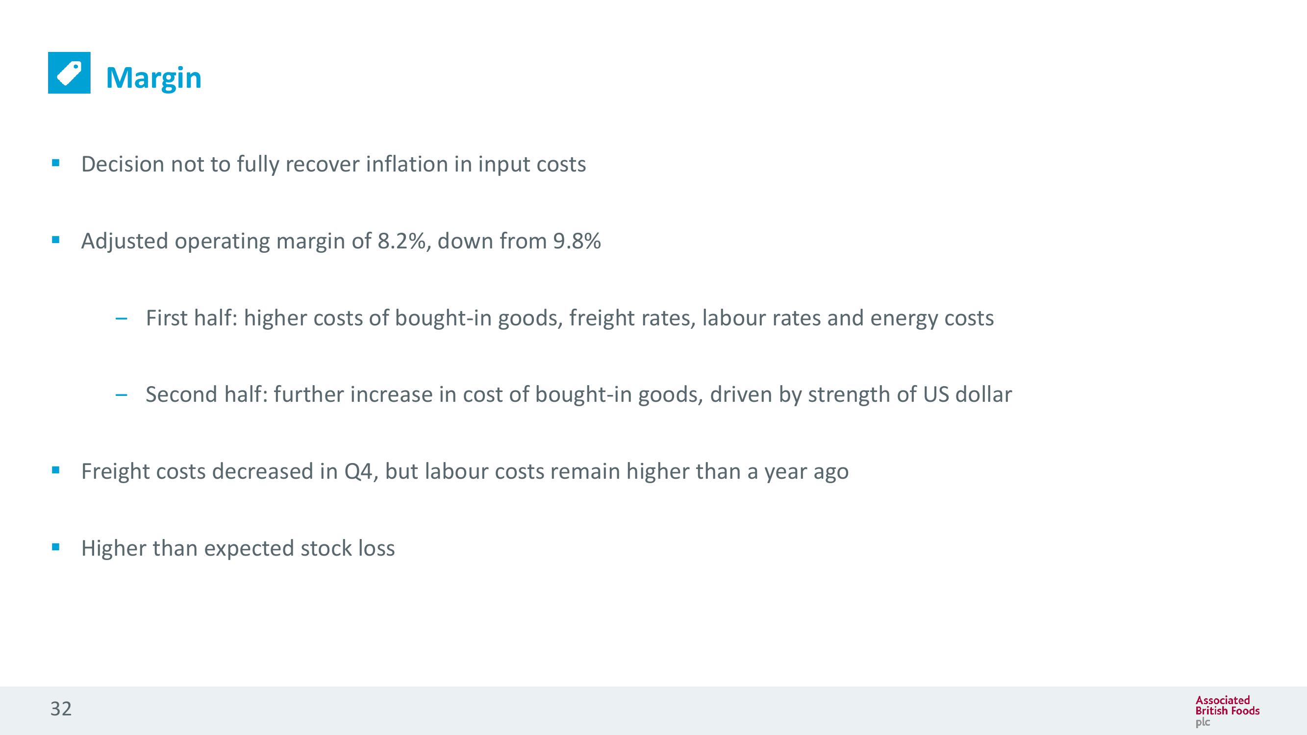 Associated British Foods Results Presentation Deck slide image #32