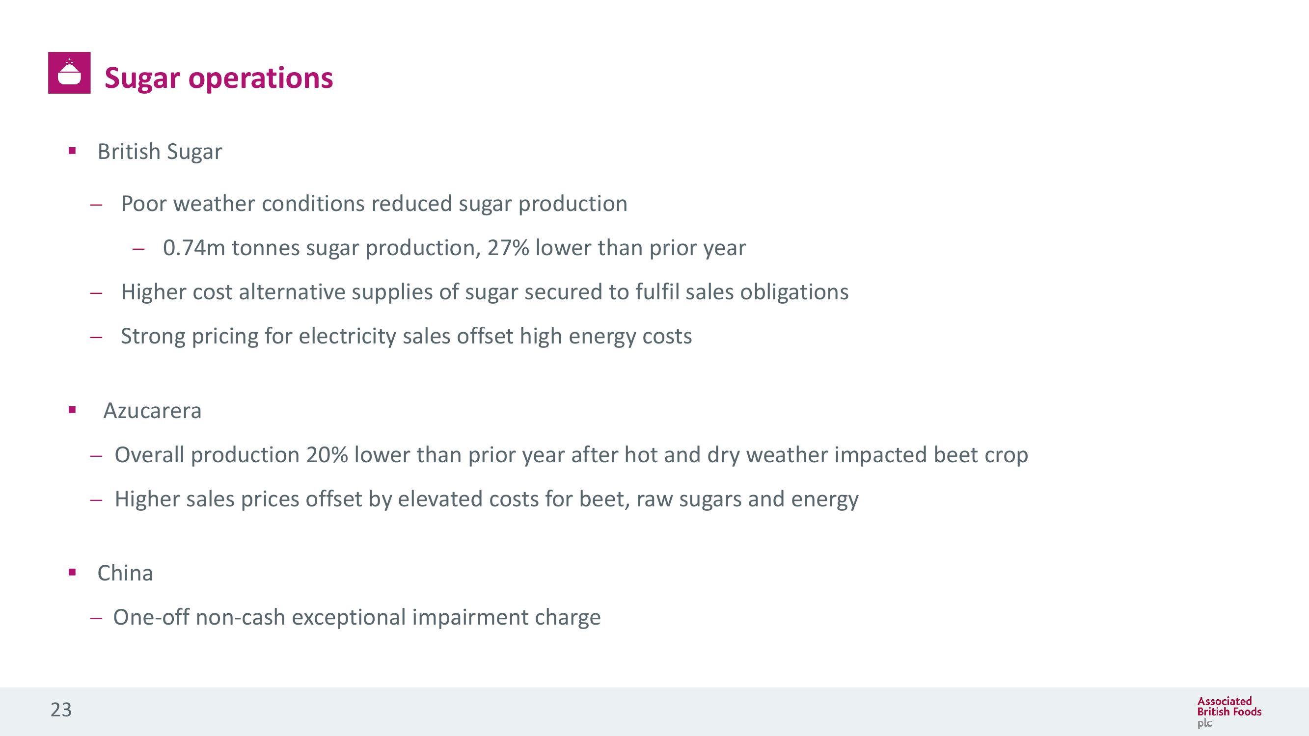 Associated British Foods Results Presentation Deck slide image #23