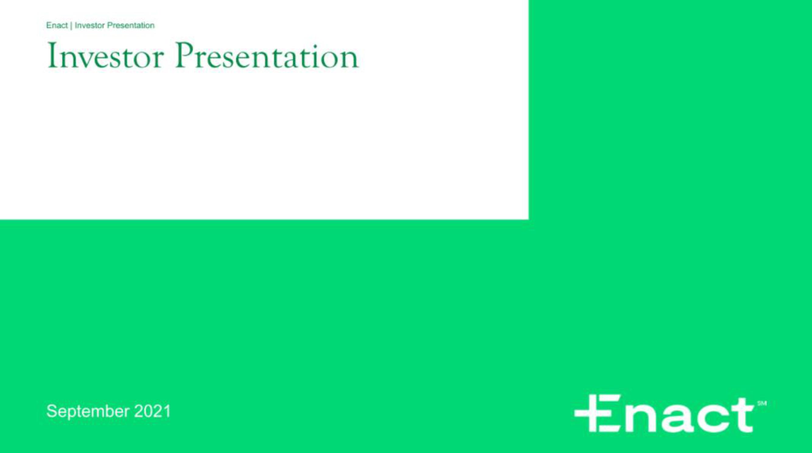 Enact IPO Presentation Deck image