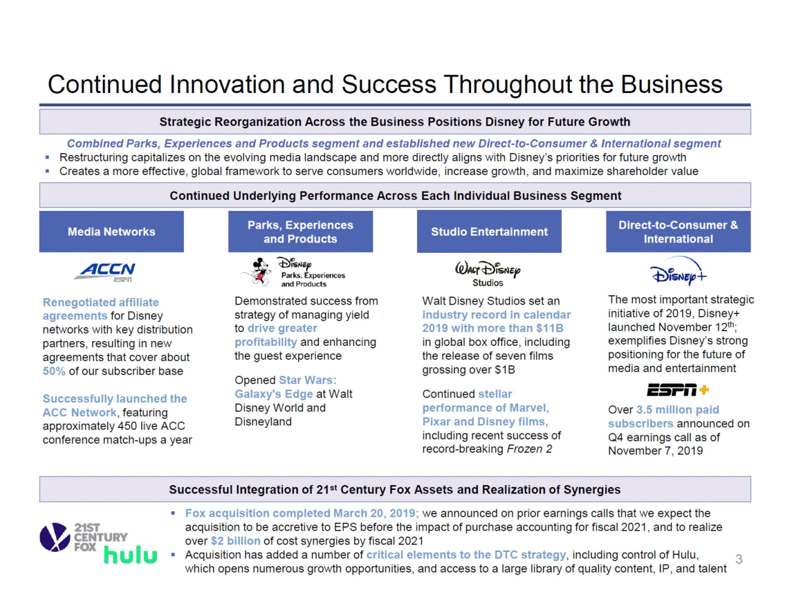 Disney Investor Presentation Deck slide image #3