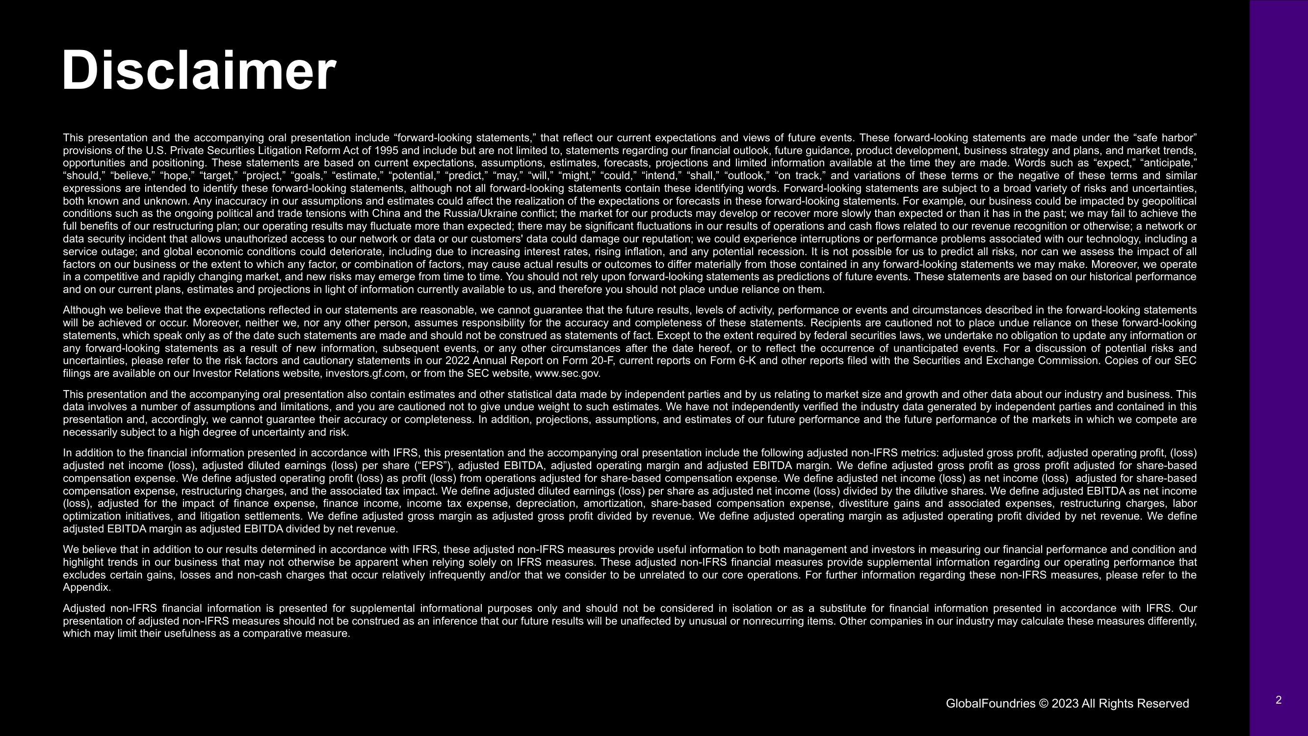 GlobalFoundries Results Presentation Deck slide image