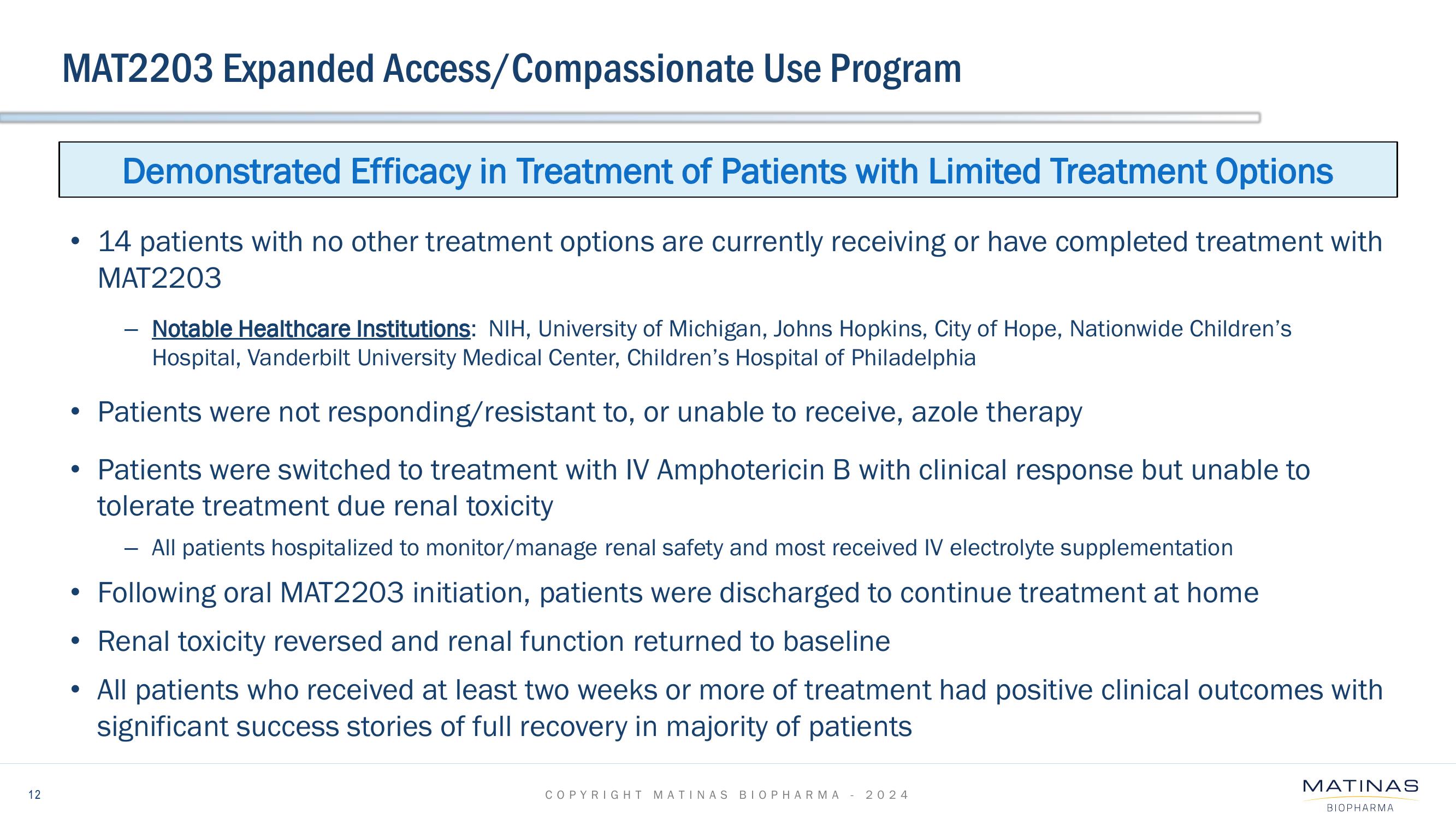 Matinas BioPharma Investor Presentation Deck slide image #12