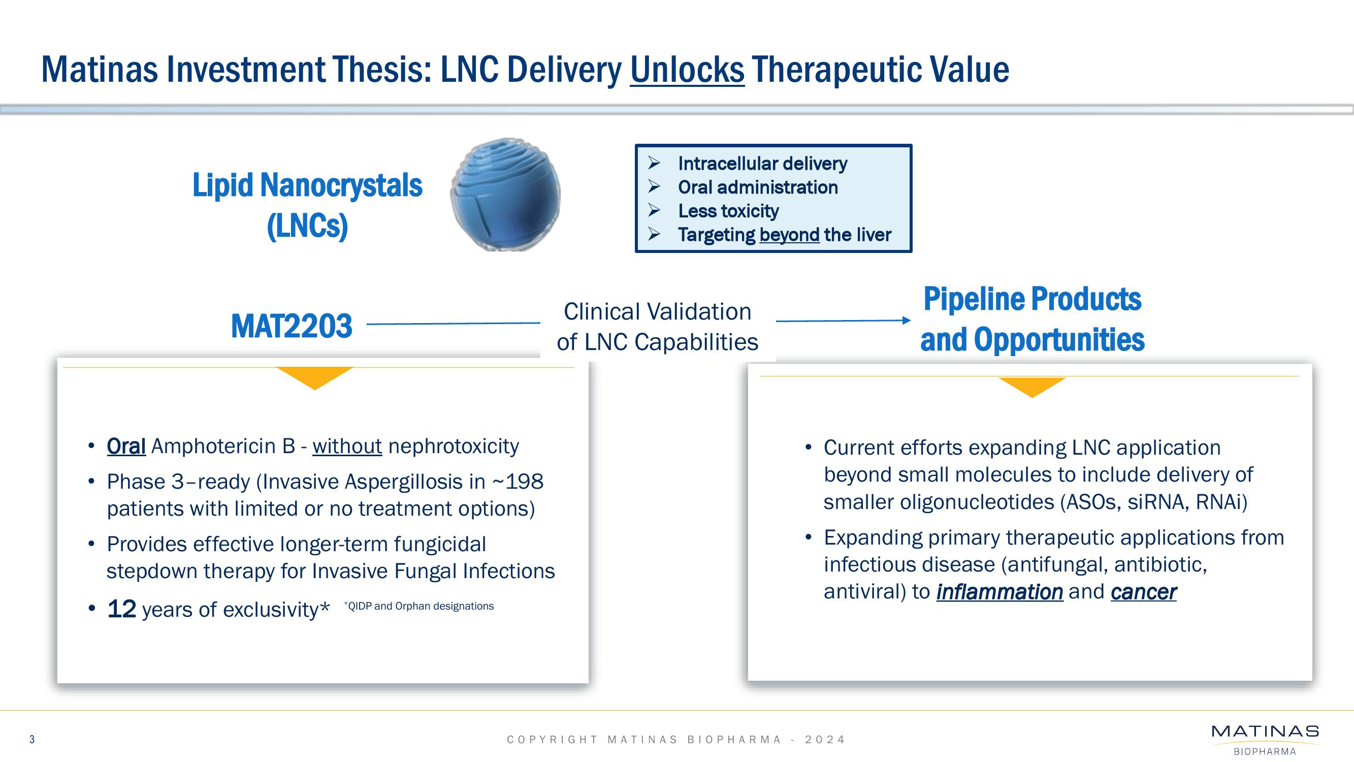 Matinas BioPharma Investor Presentation Deck slide image #3