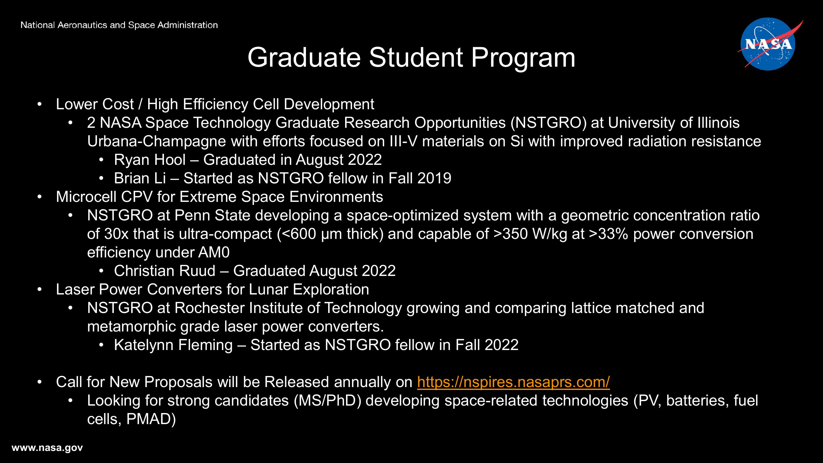 NASA's Photovoltaic Energy Research Plans and Programs slide image #7