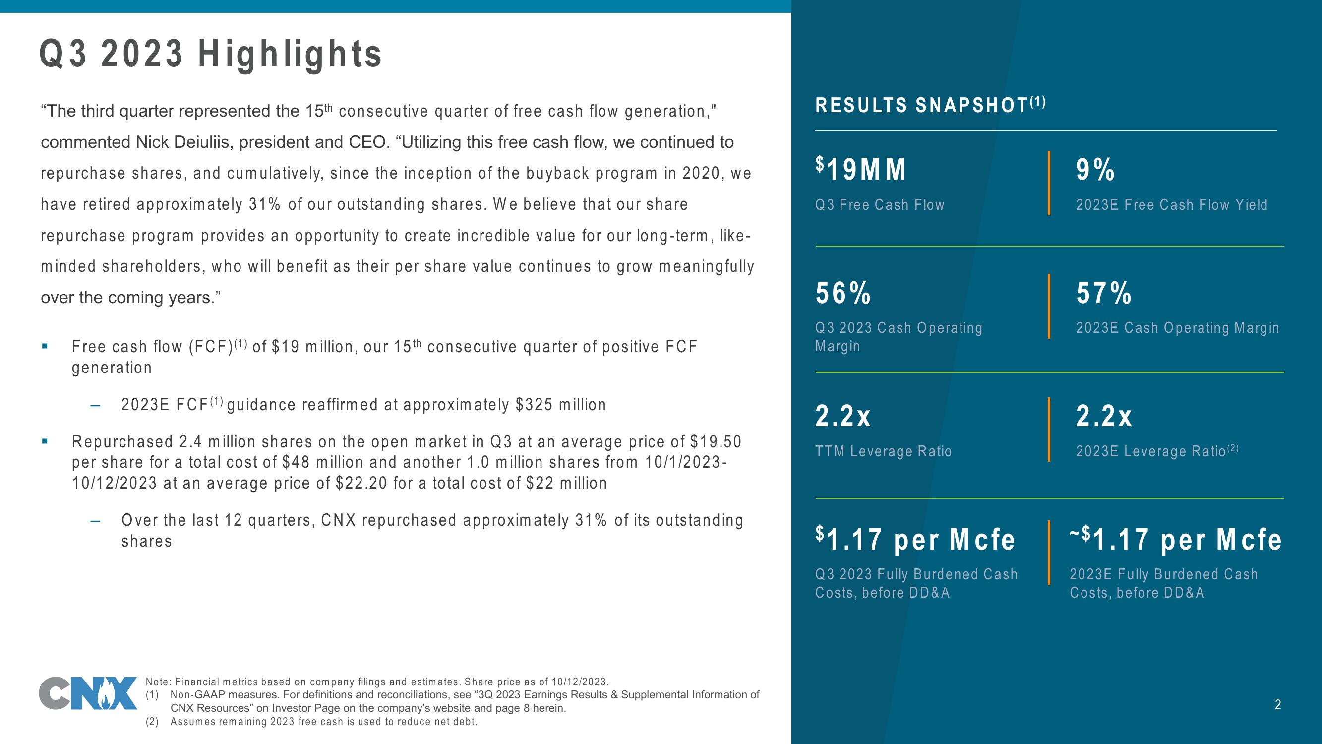 CNX Q3 2023 Update slide image #2