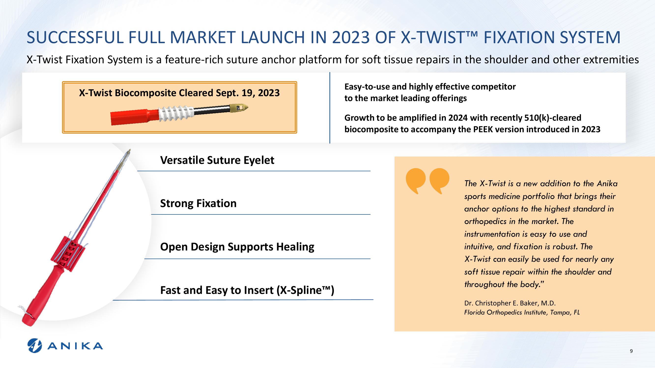 Stephens Annual Investor Conference Anika Therapeutics Overview slide image #9