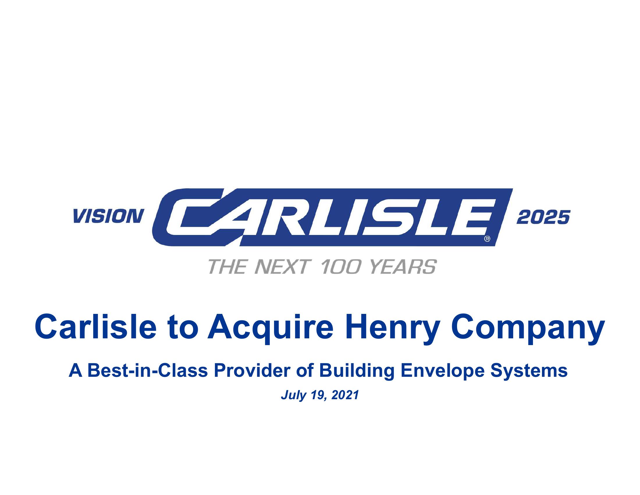 Carlisle to Acquire Henry Company image