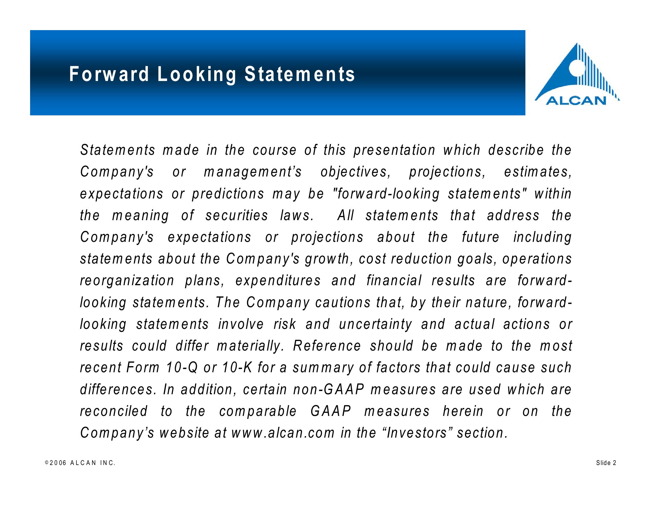 Alcan Investor Workshop slide image #2