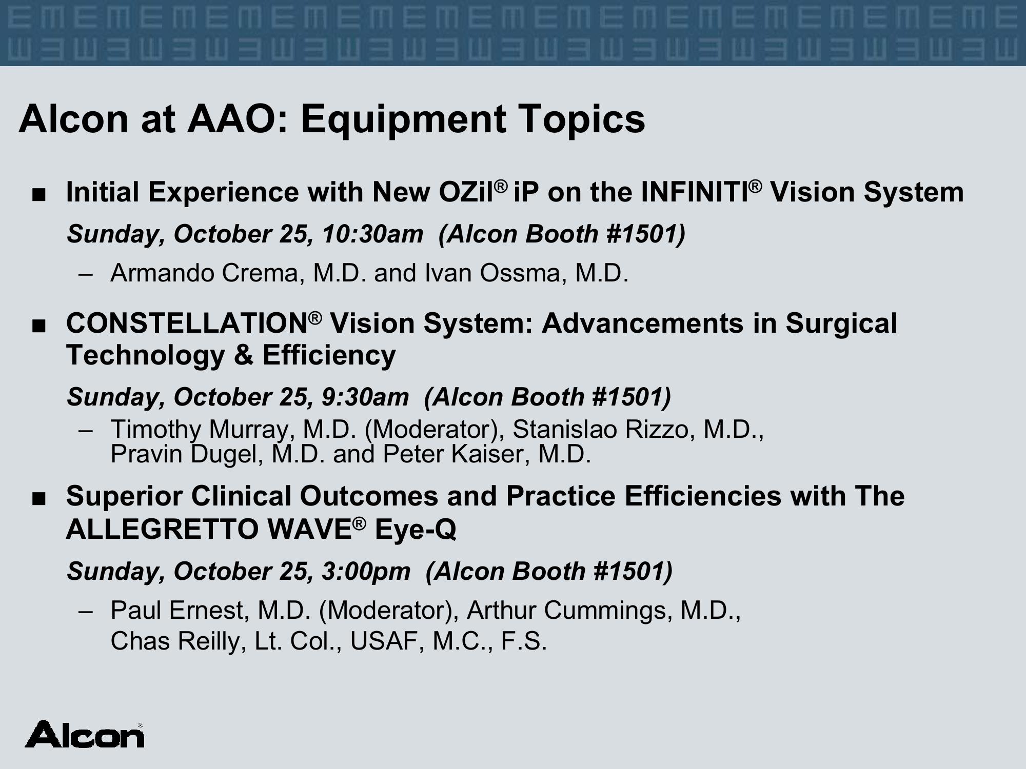 Alcon Investor Presentation at The American Academy of Ophthalmology slide image #27