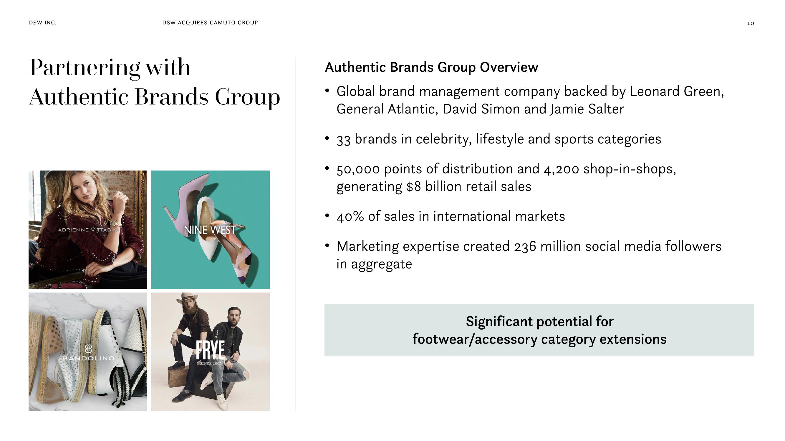 DSW Inc. Acquires Camuto Group Special Conference slide image #10