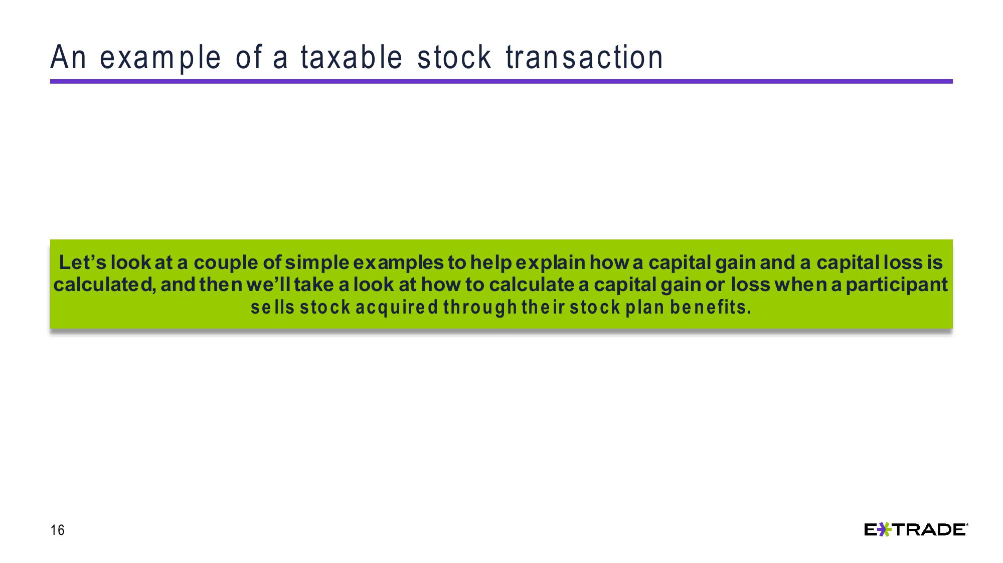 Understanding Capital Gains and Losses for Stock Plan Transactions slide image #16