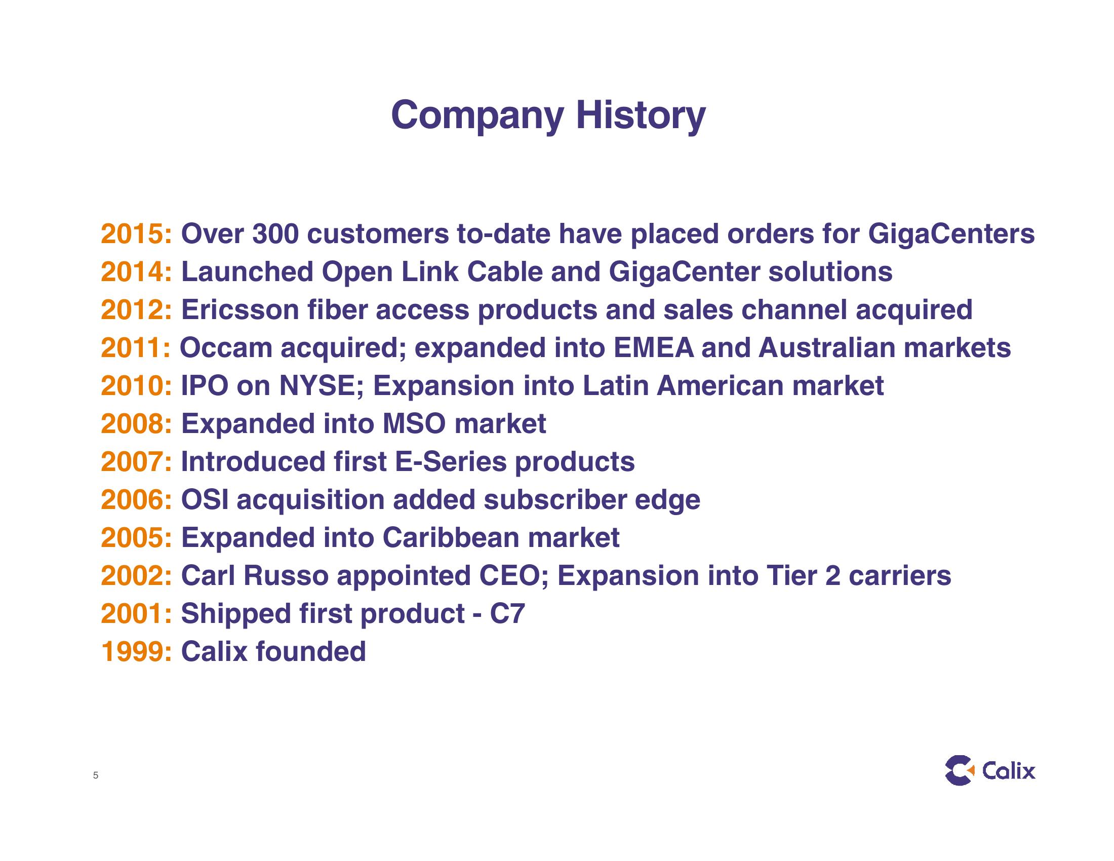 Calix Investor Presentation slide image #5