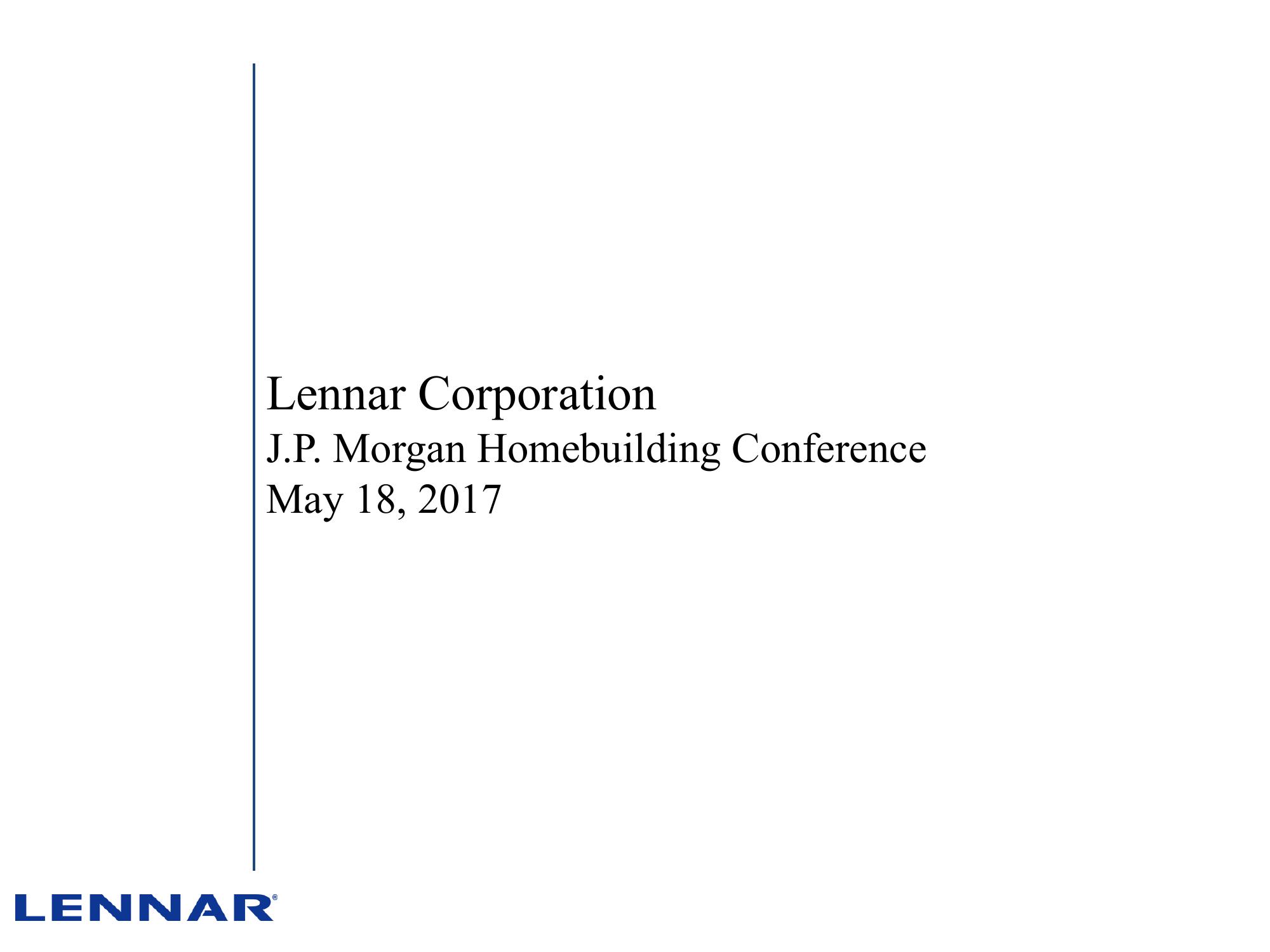 Lennar Corporation J.P. Morgan Homebuilding Conference image