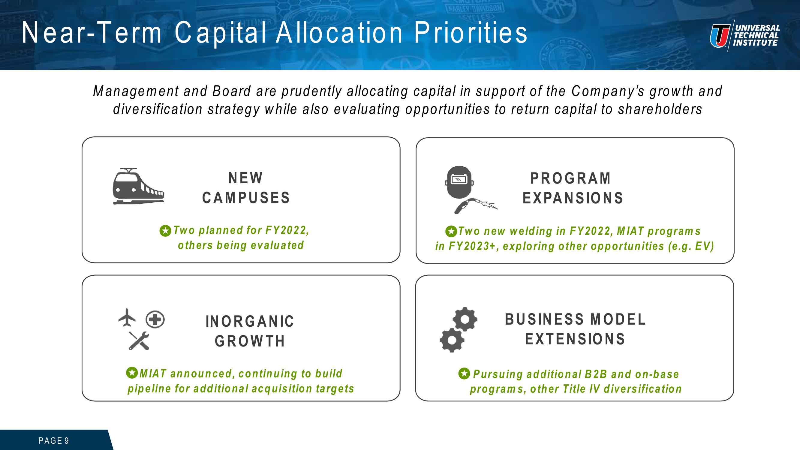 Universal Technical Institute Investor Presentation slide image #9