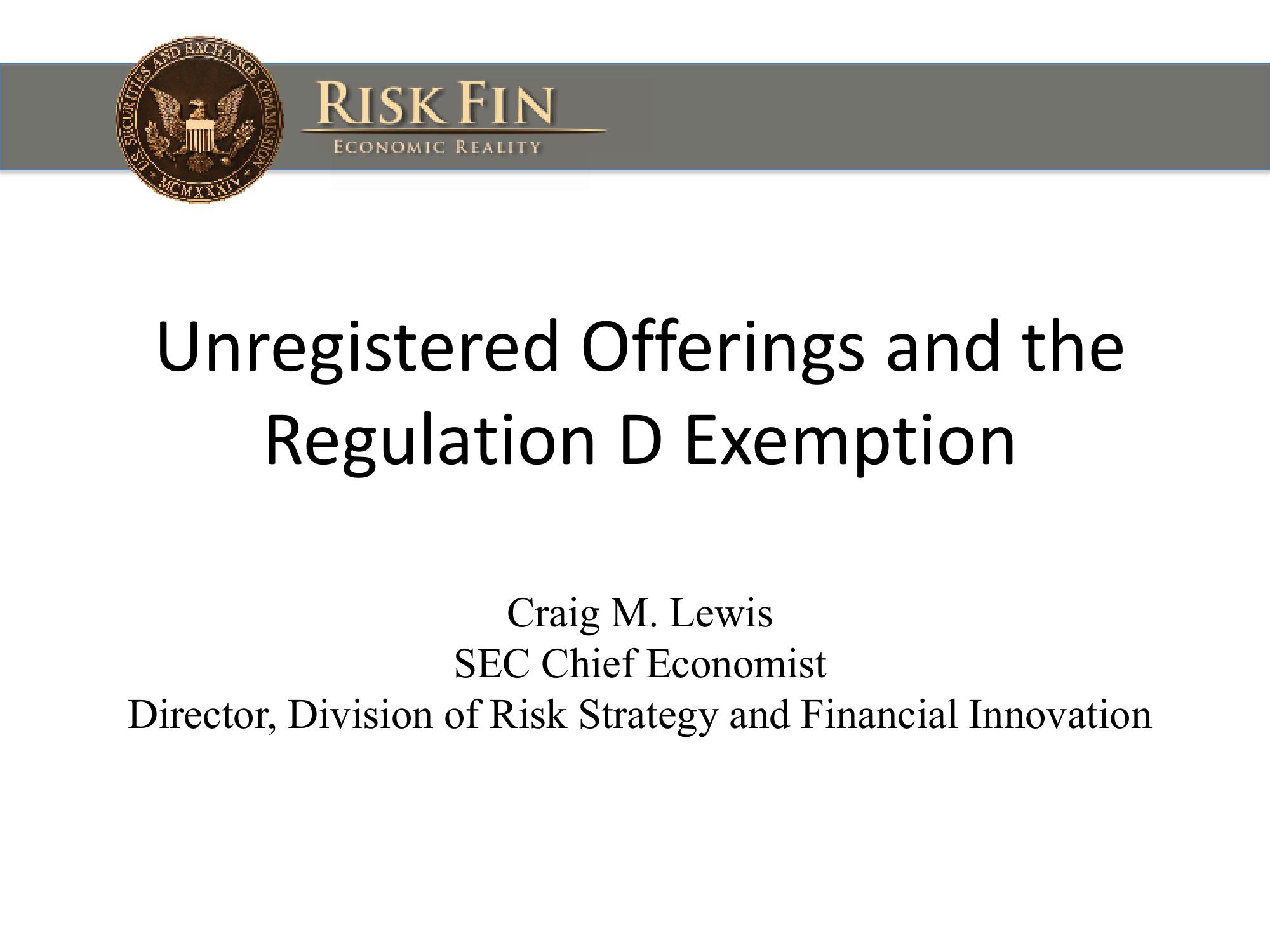 Unregistered Offerings and the Regulation D Exemption image