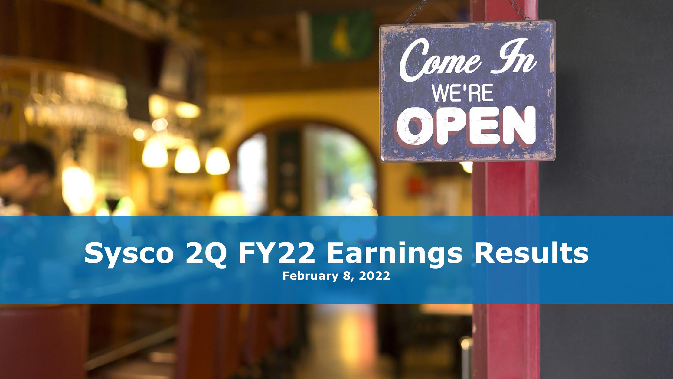 Sysco 2Q FY22 Earnings Results image