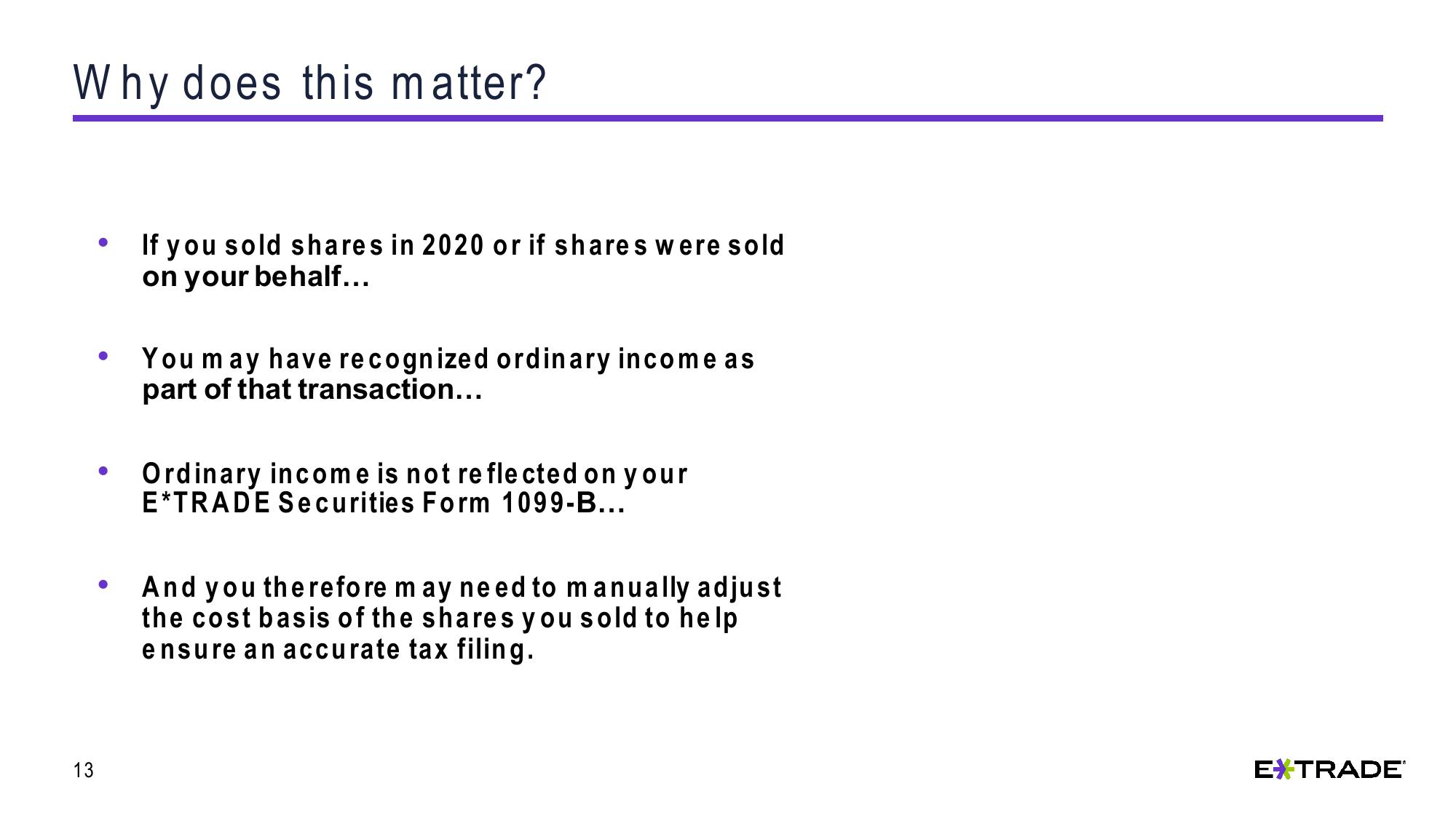 Understanding Capital Gains and Losses for Stock Plan Transactions slide image #13