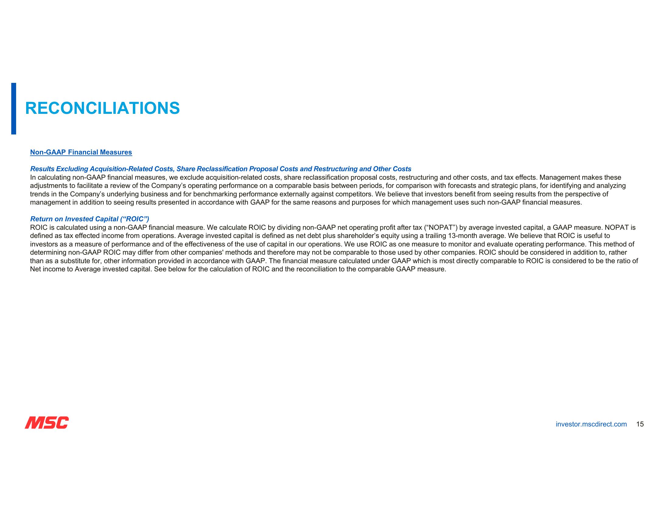 MSC Fiscal Third Quarter 2023 Earnings slide image #15