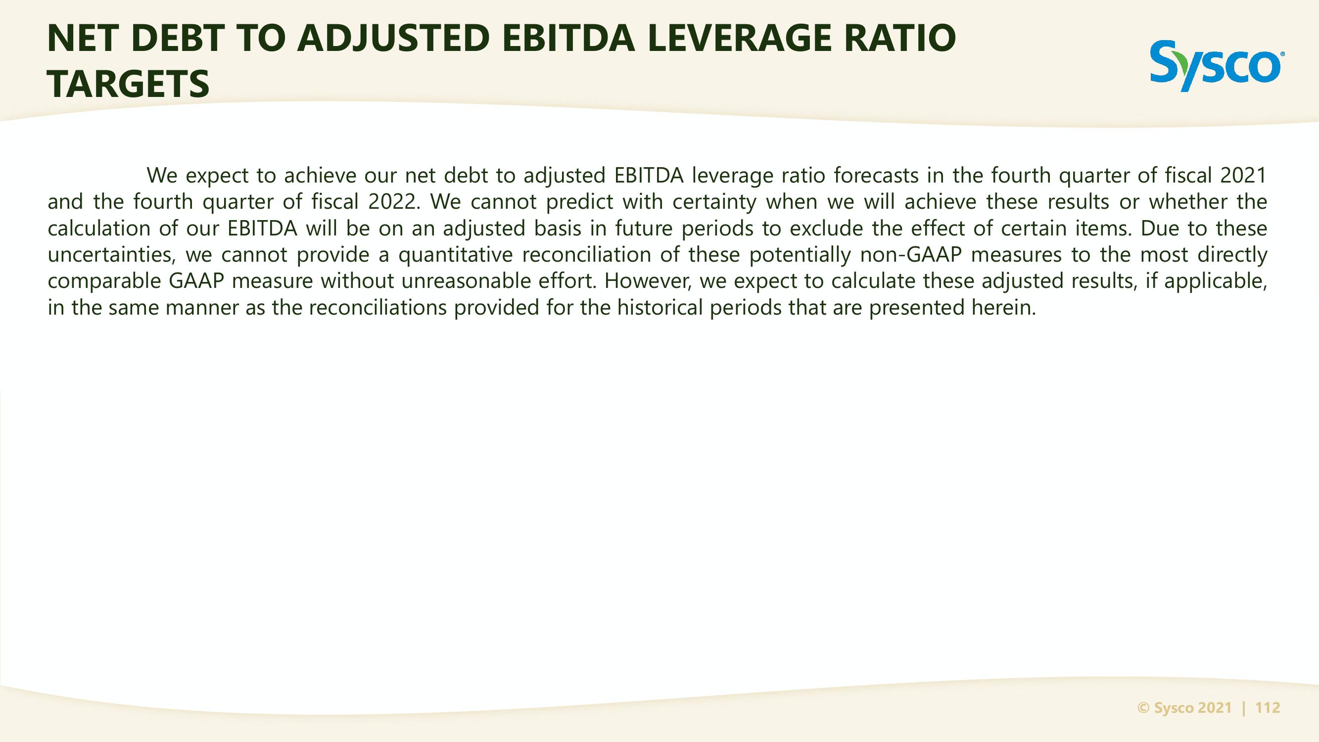 Sysco Investor Day slide image #112