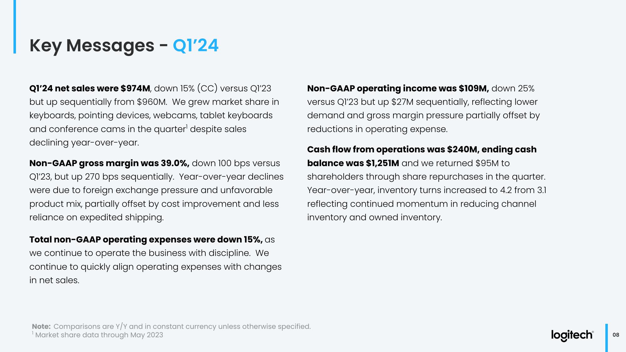 Q1 Fiscal Year 2024 Financial Results slide image #8