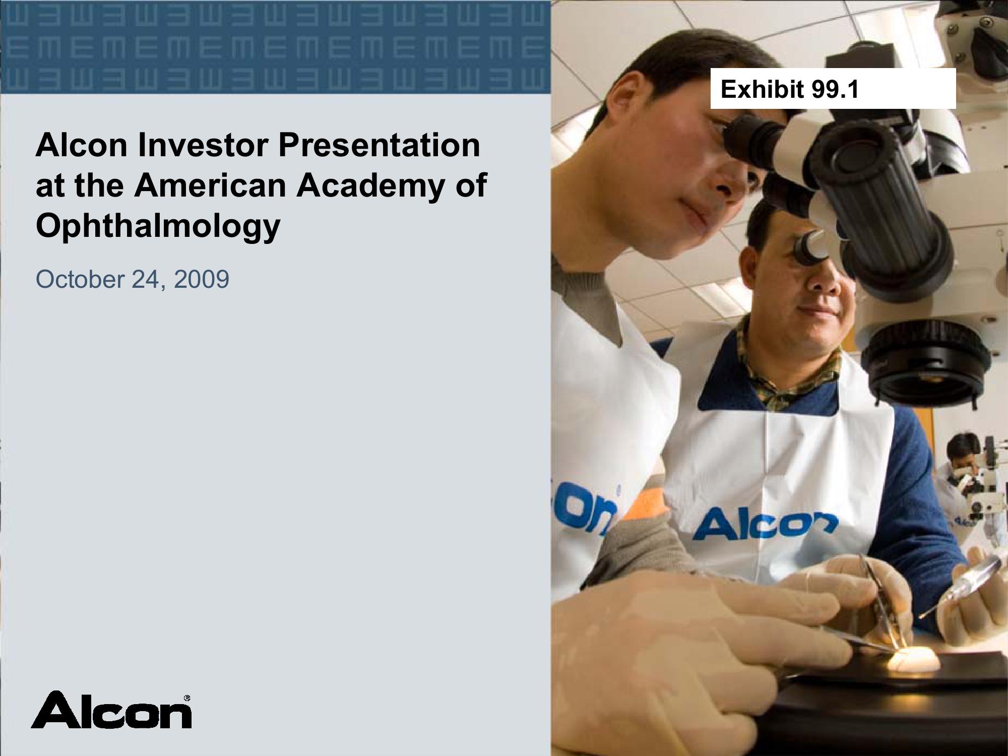 Alcon Investor Presentation at The American Academy of Ophthalmology image