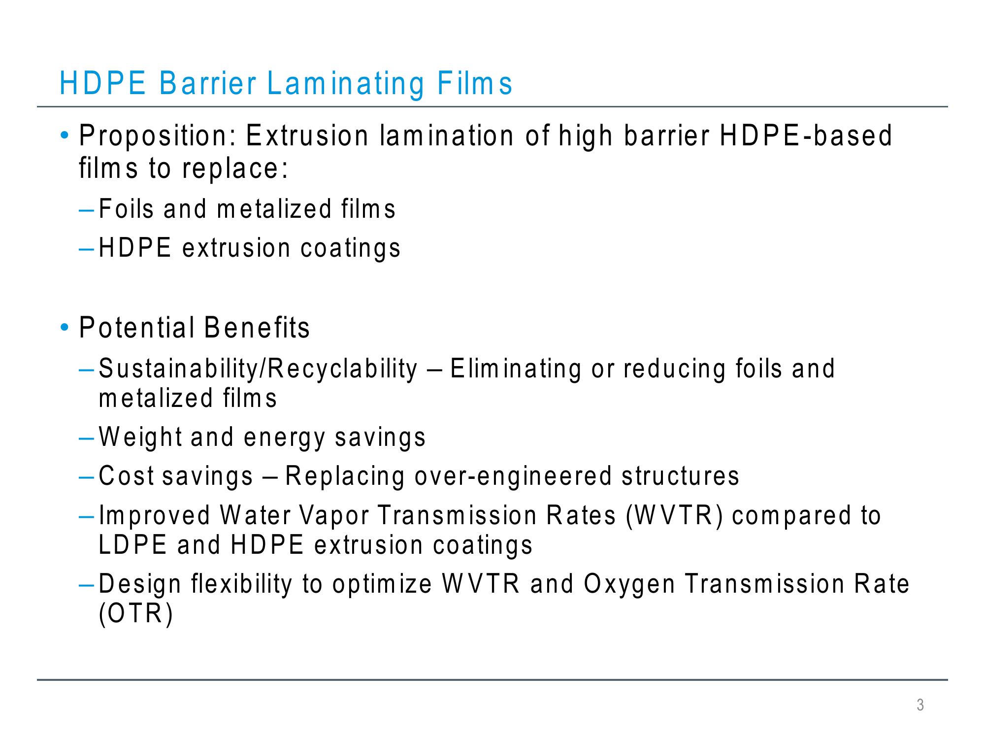 Hdpe Barrier Laminating Films for Use in Flexible Packaging Structures slide image #3