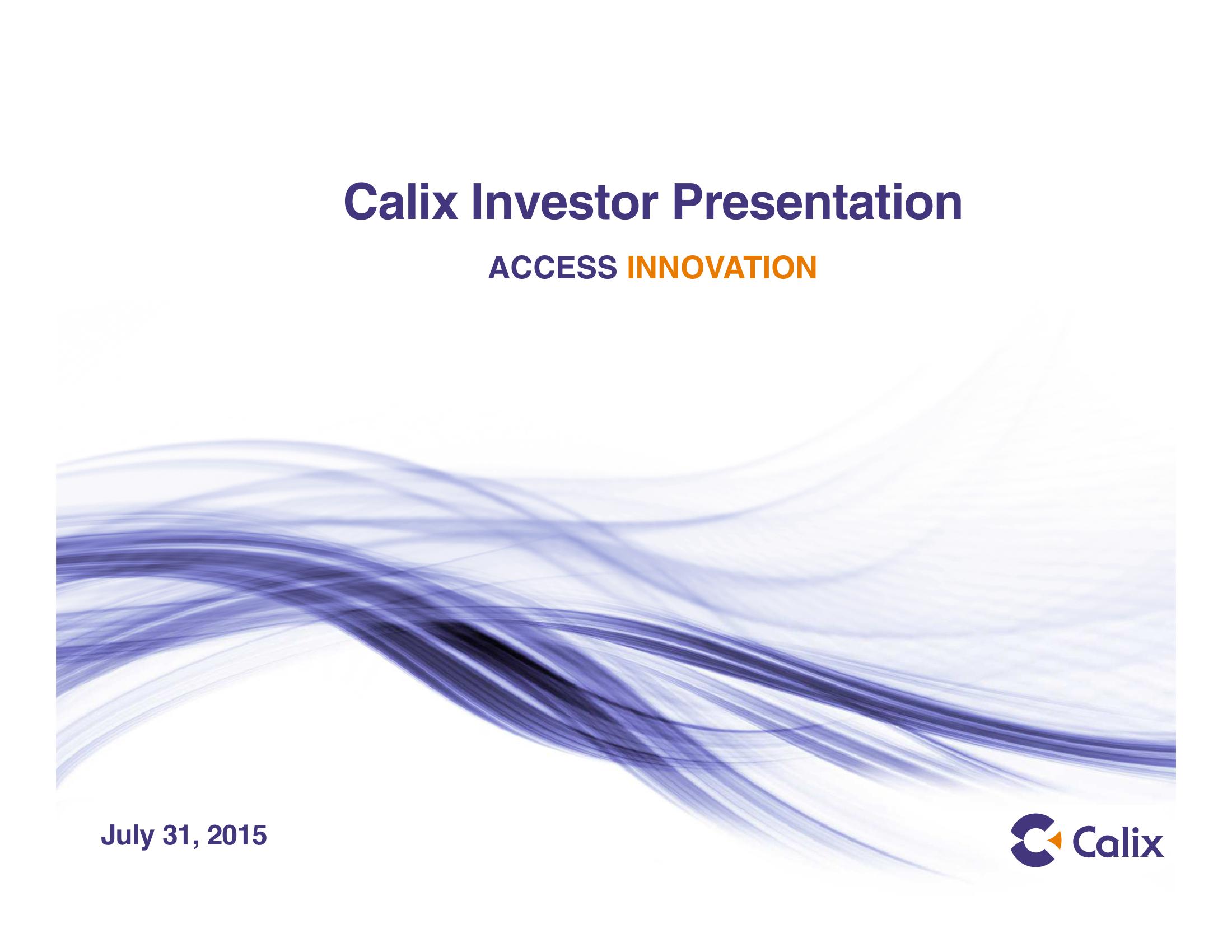 Calix Investor Presentation image