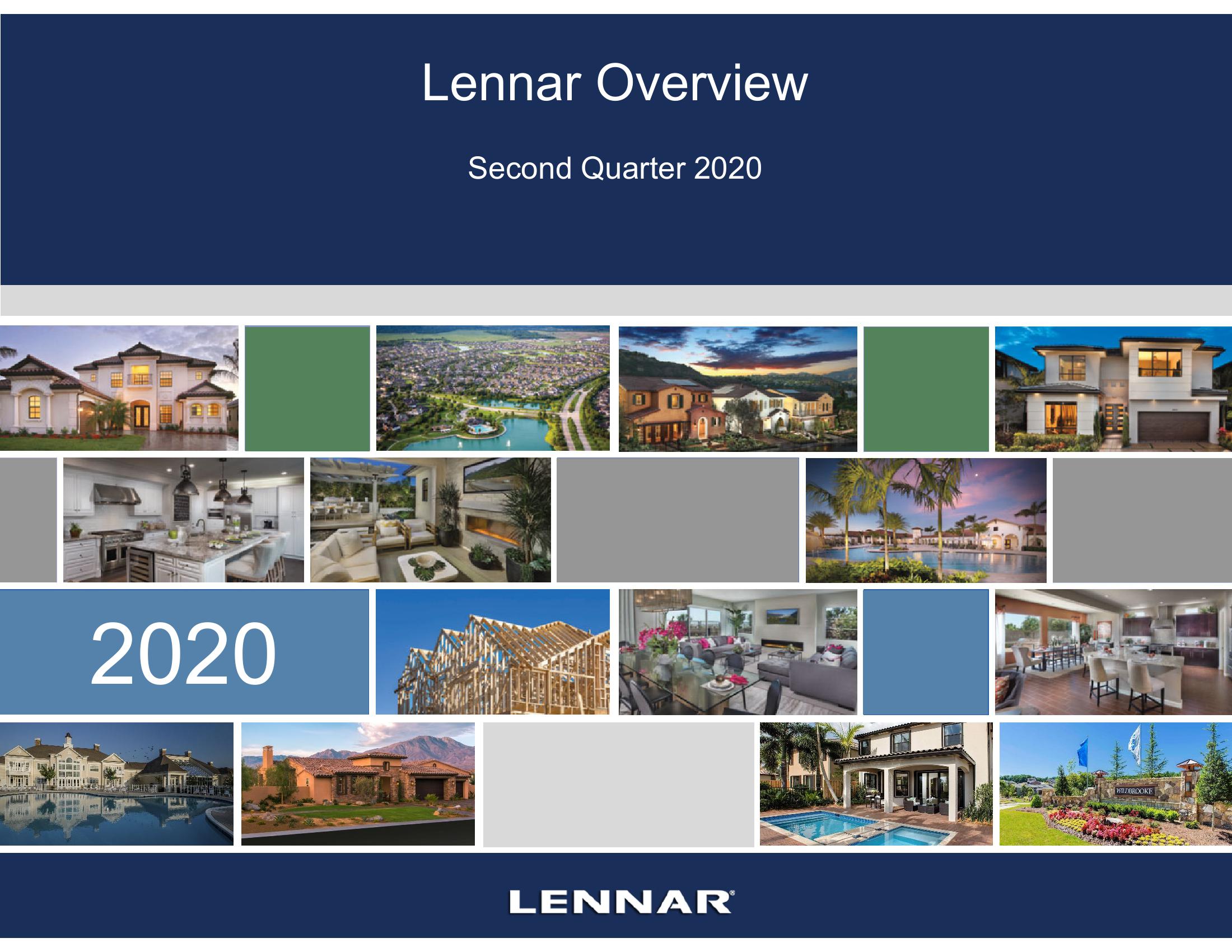 Lennar Overview Second Quarter 2020 image