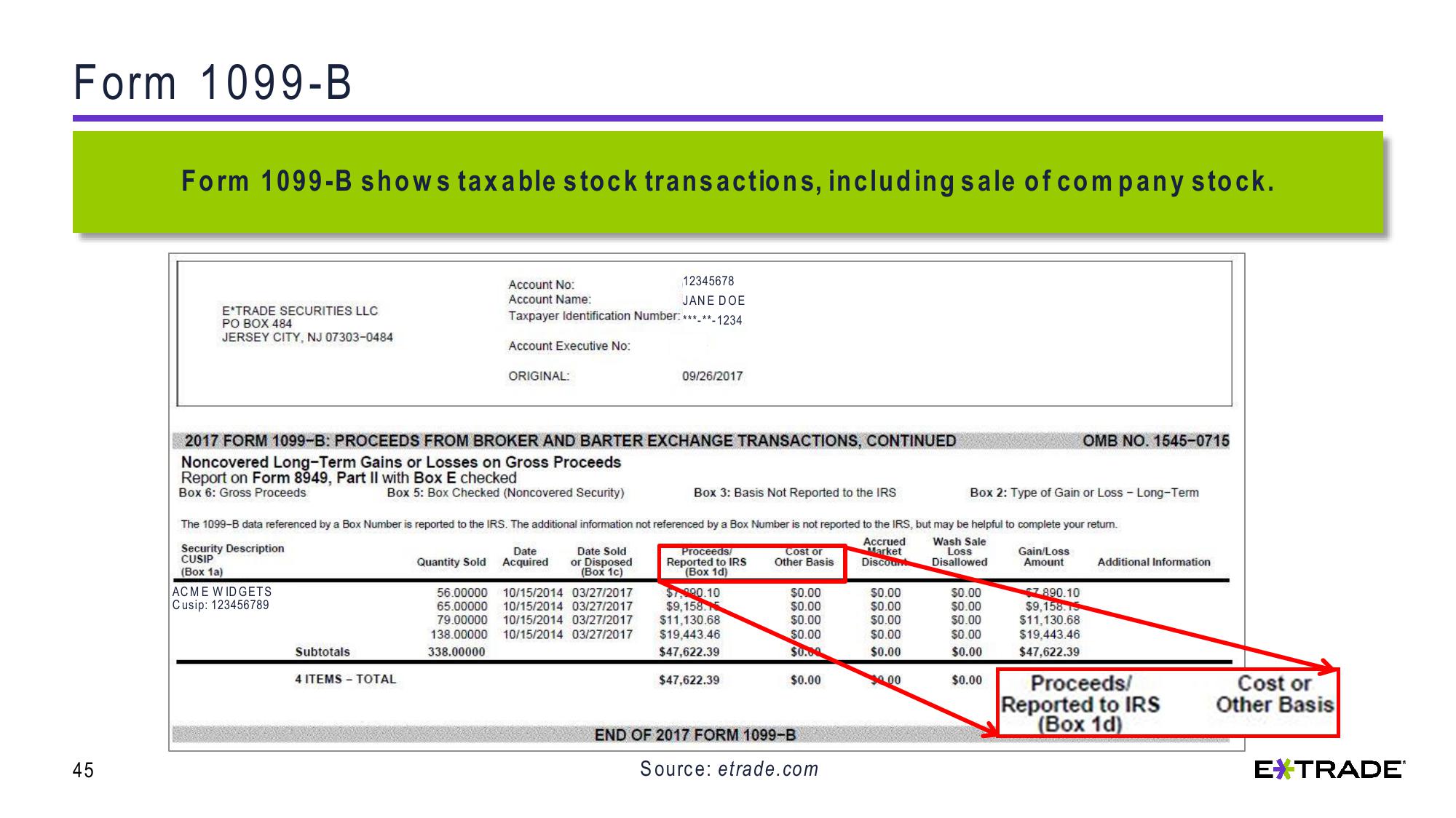 Understanding Capital Gains and Losses for Stock Plan Transactions slide image #45