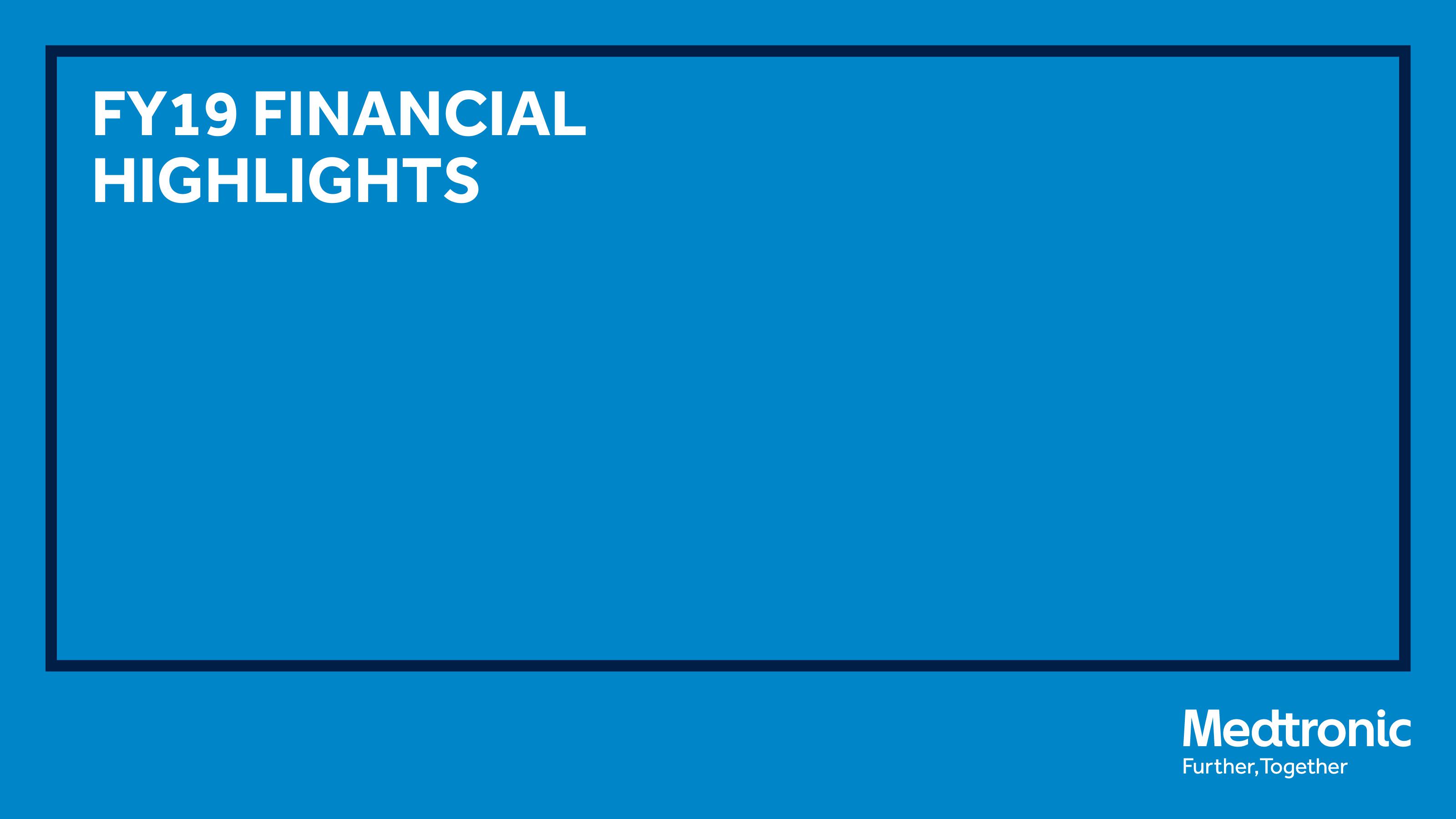 Medtronic PLC Q4 FY19 Earnings Presentation slide image #11