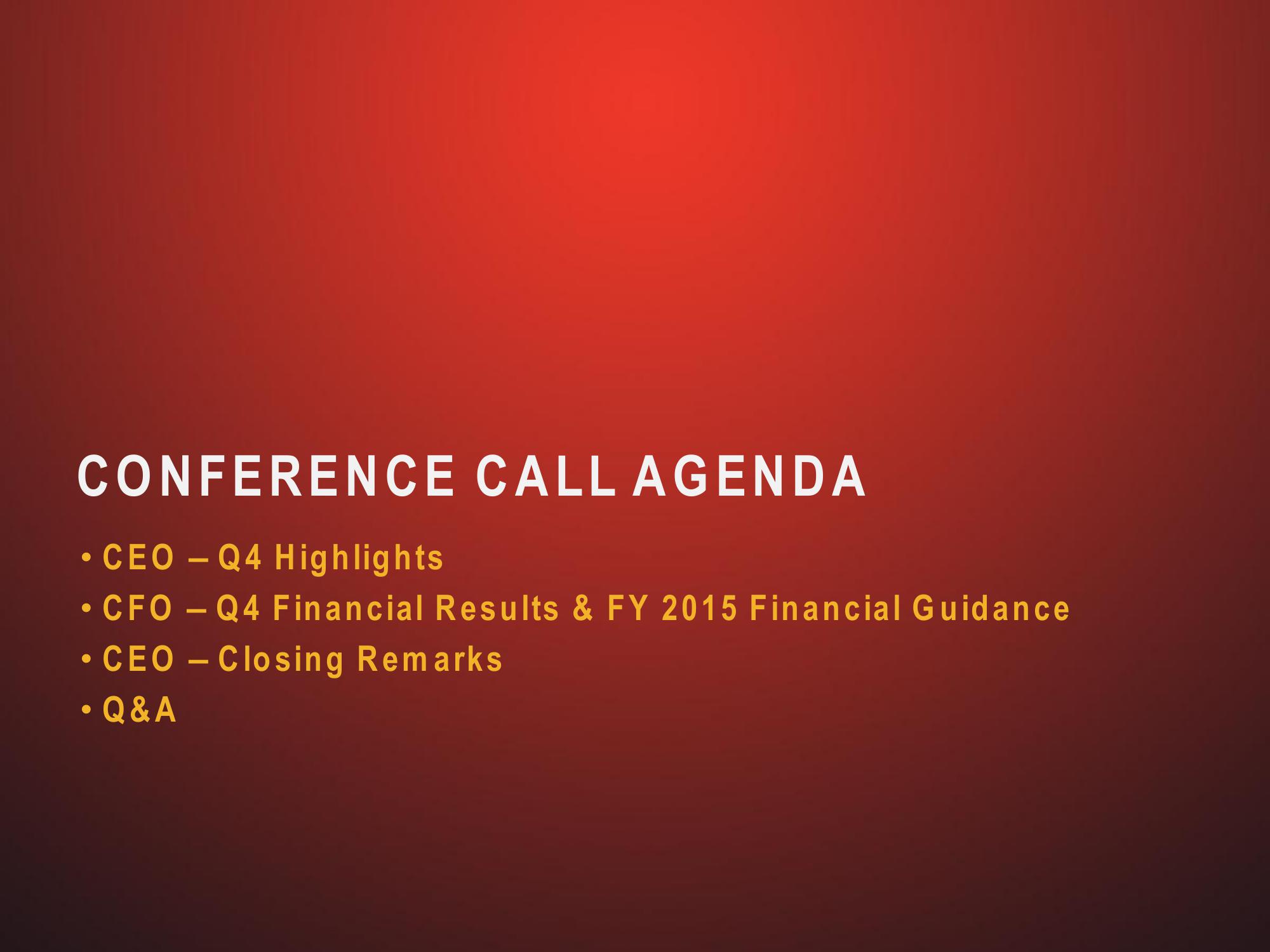 Fourth Quarter 2014 Earnings Conference Call slide image #2