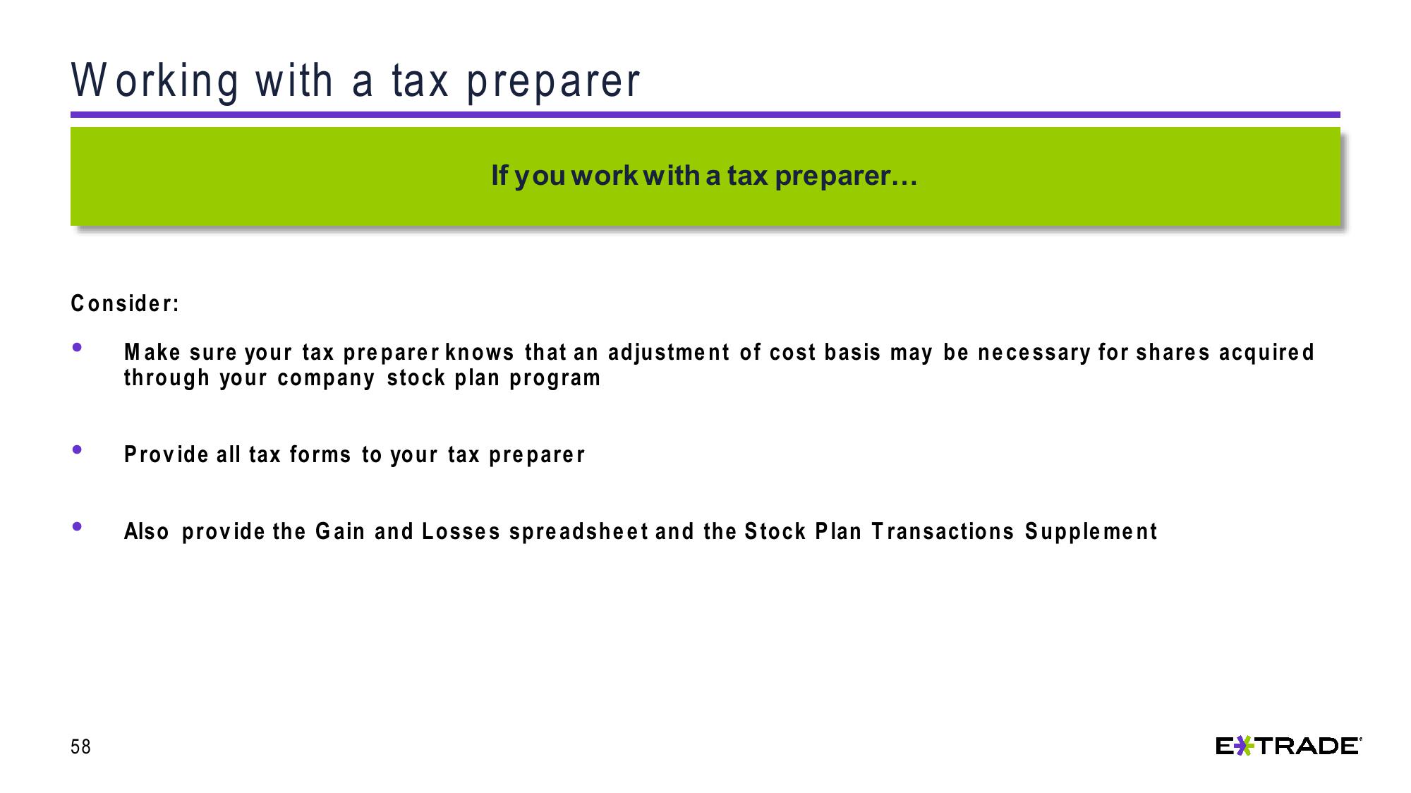 Understanding Capital Gains and Losses for Stock Plan Transactions slide image #58