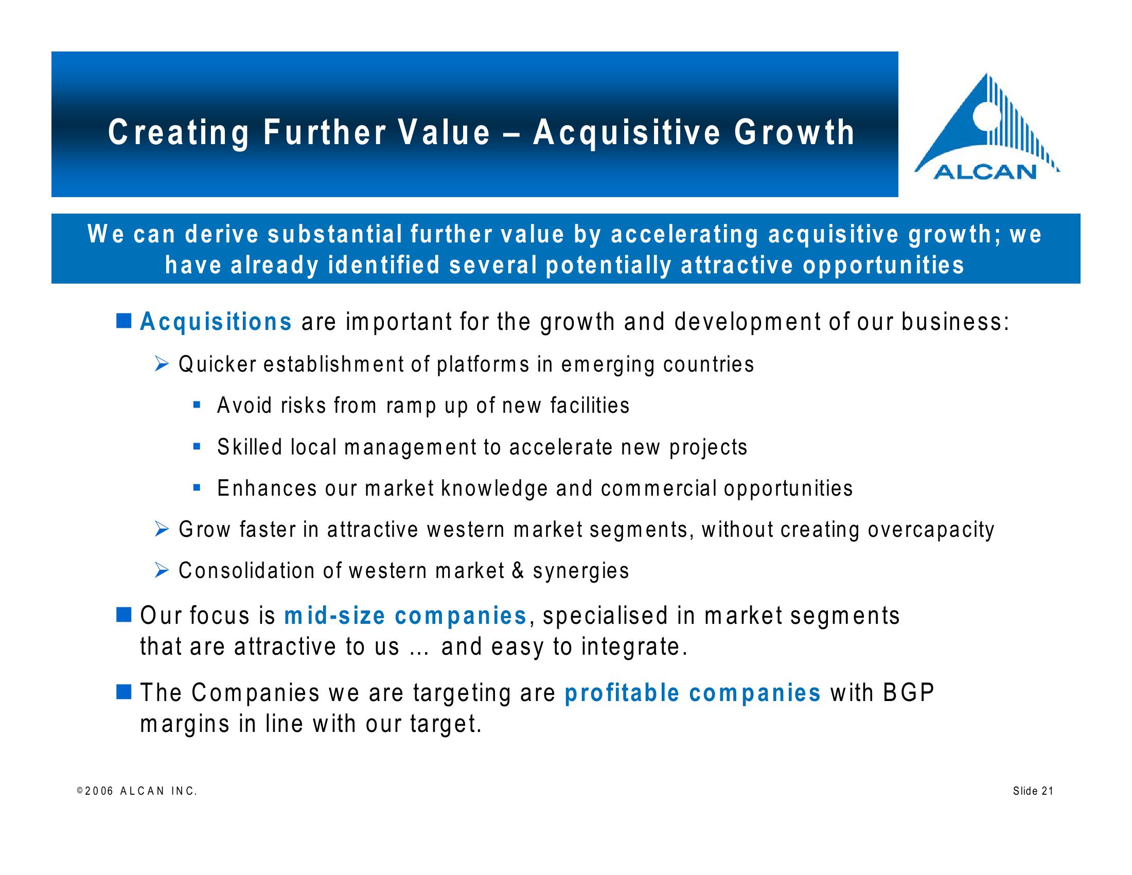 Alcan Investor Workshop slide image #21