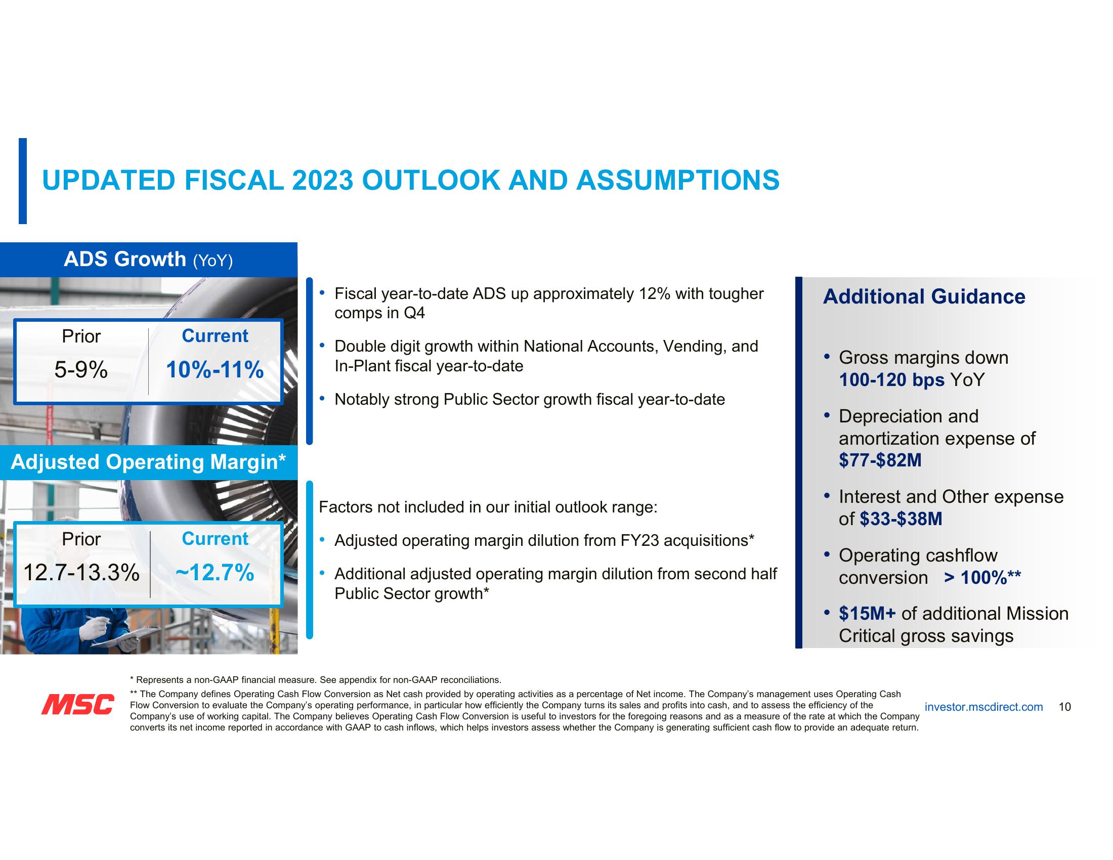 MSC Fiscal Third Quarter 2023 Earnings slide image #10