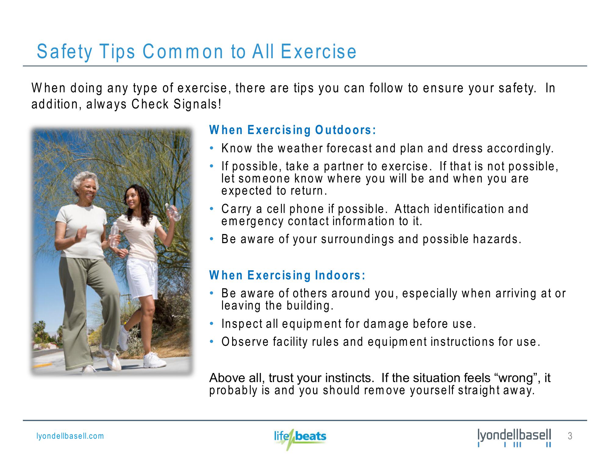 Exercise Safety slide image #3