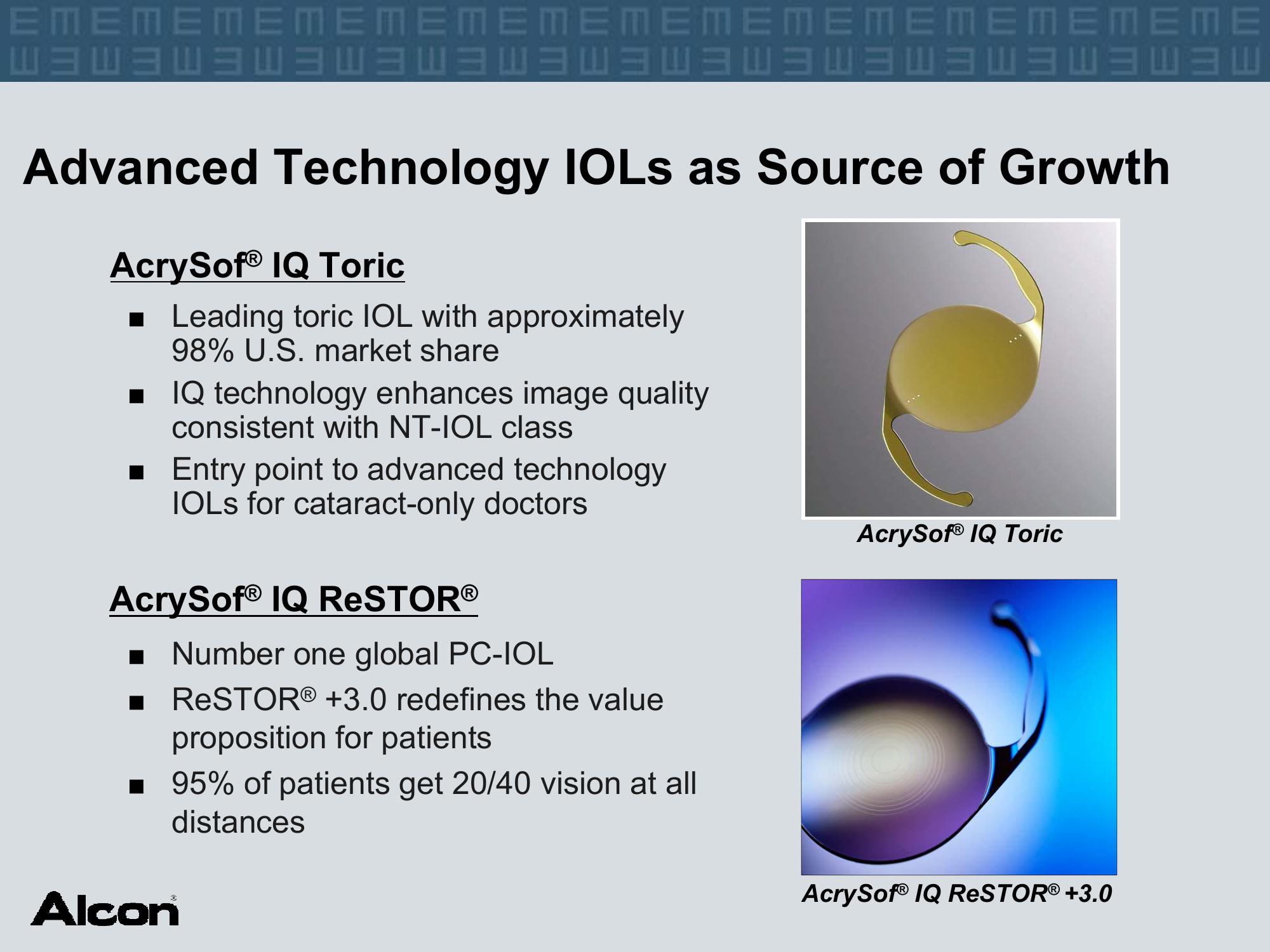 Alcon Investor Presentation at The American Academy of Ophthalmology slide image #11