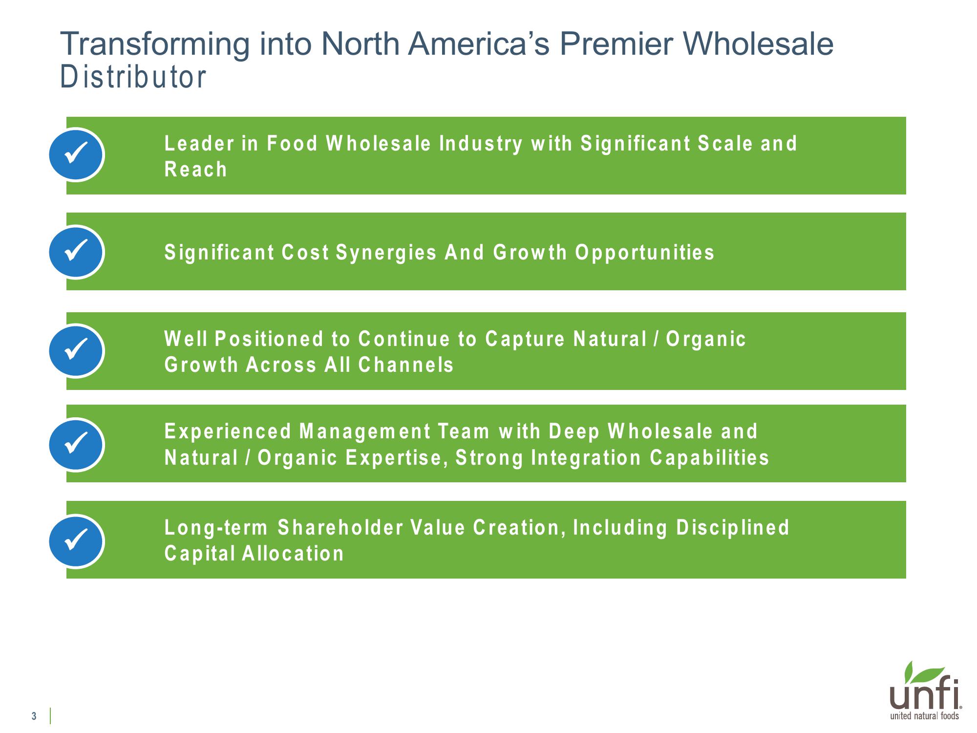 Supplemental Presentation on UNFI’s Pending Supervalu Acquisition slide image #3