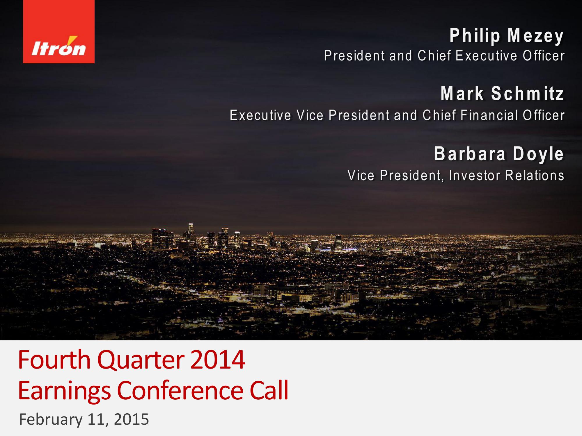 Fourth Quarter 2014 Earnings Conference Call image