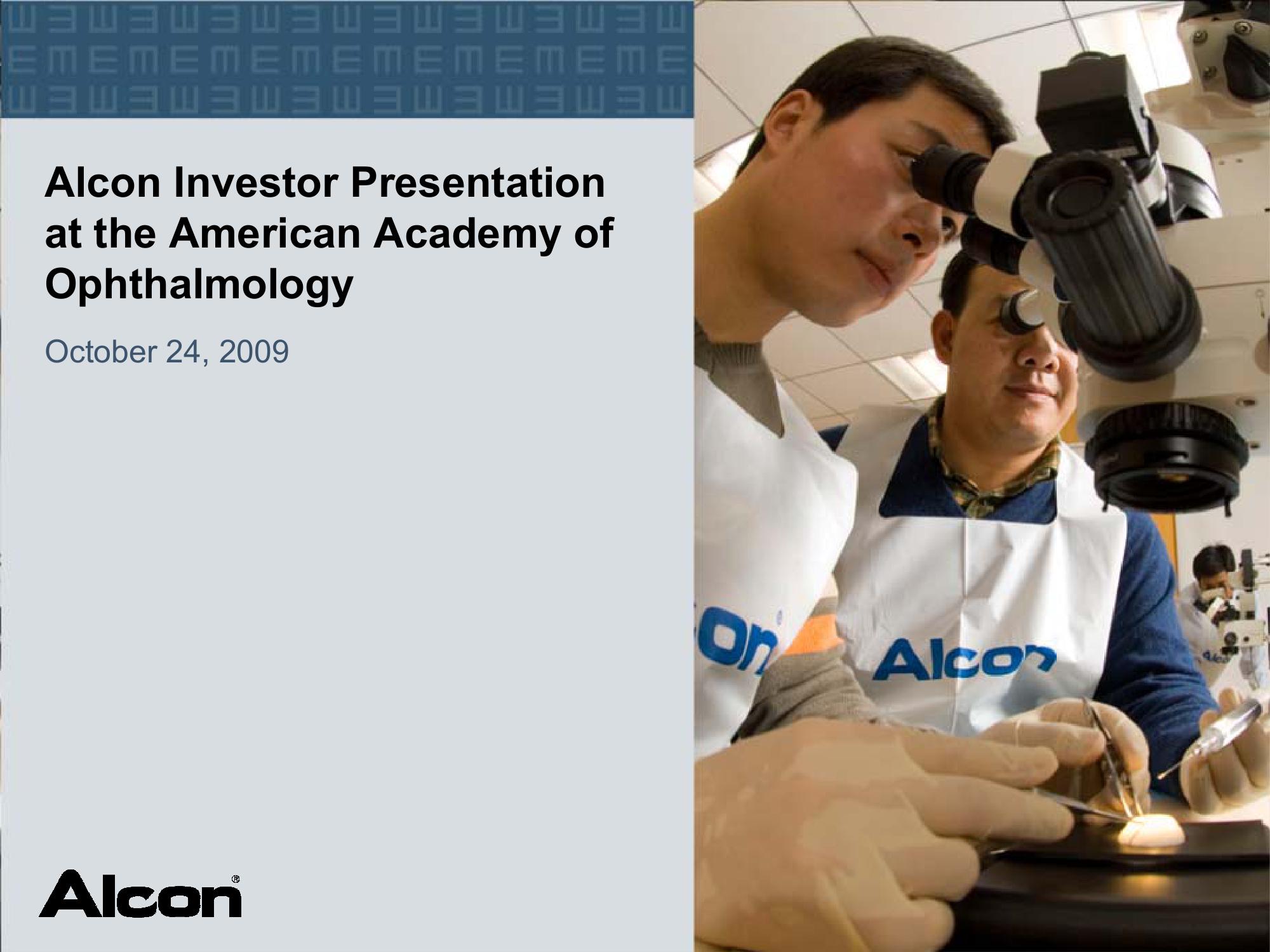 Alcon Investor Presentation at The American Academy of Ophthalmology slide image #34