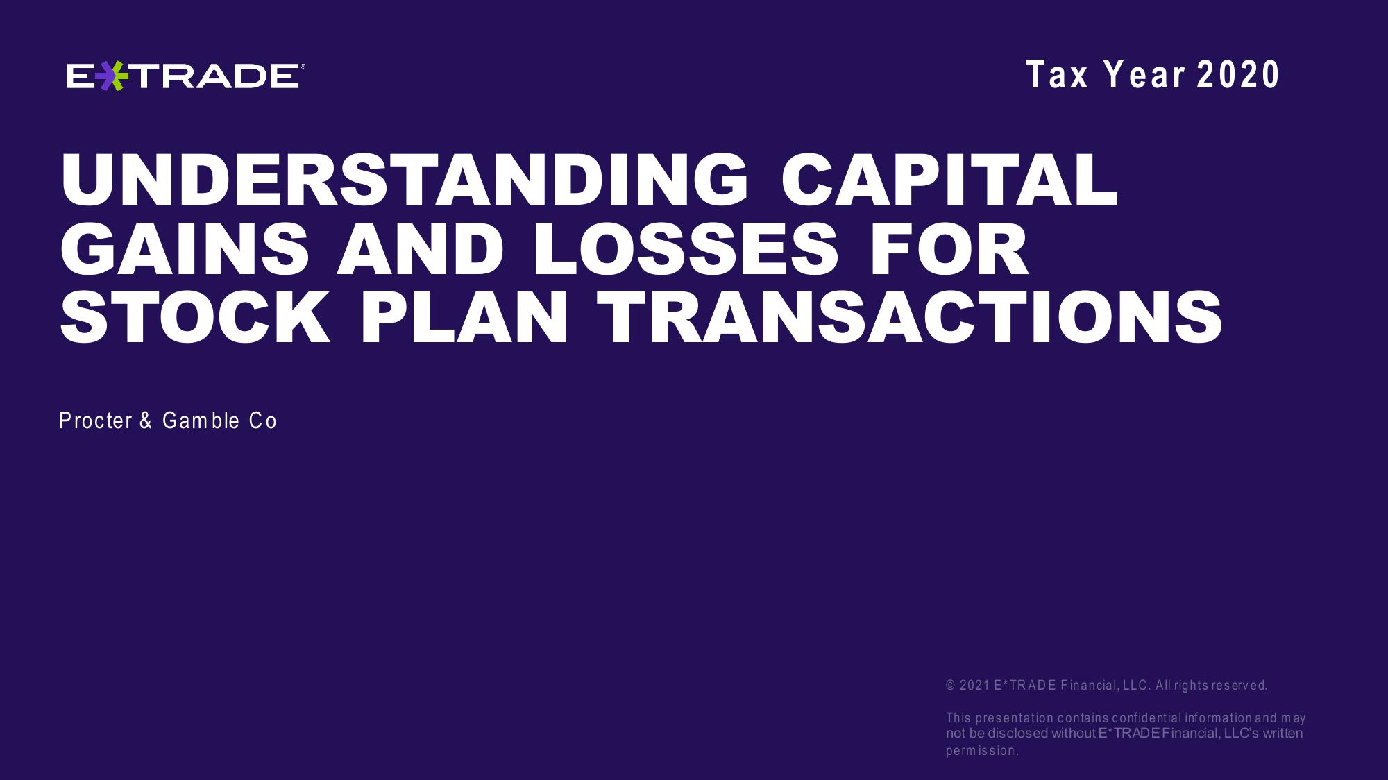 Understanding Capital Gains and Losses for Stock Plan Transactions image