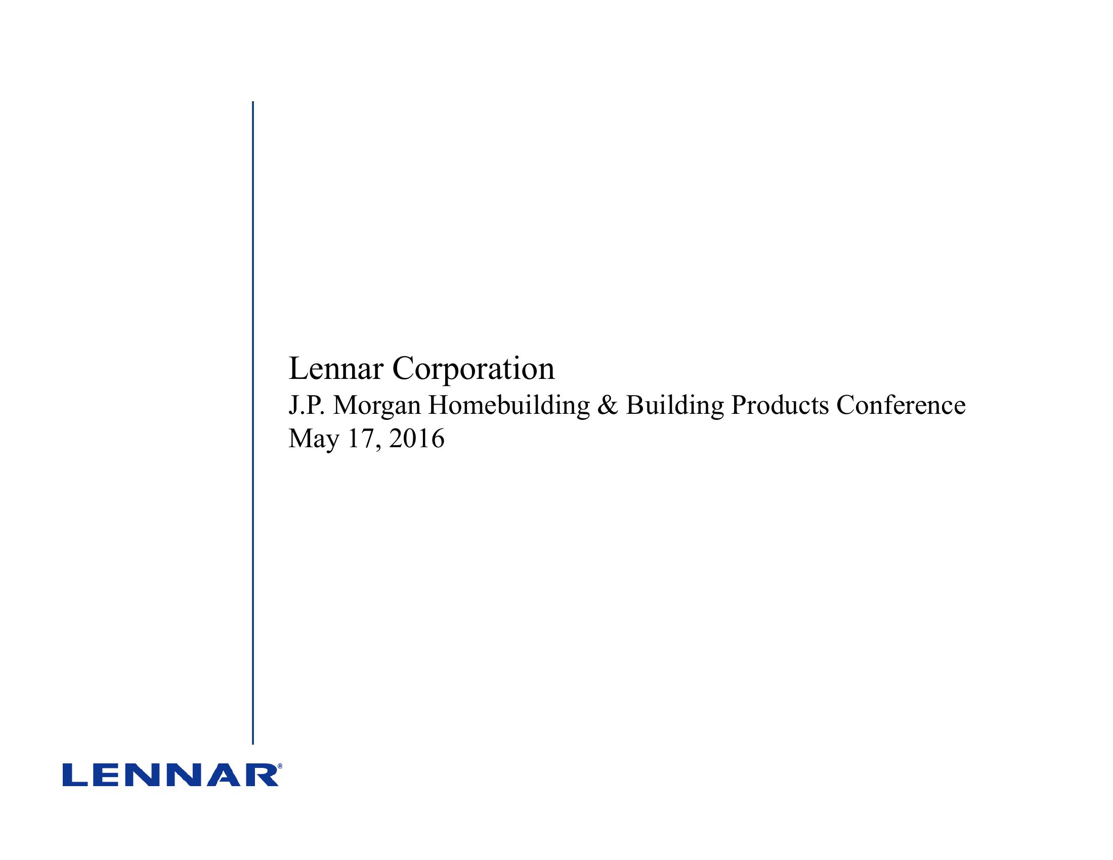 Lennar Corporation J.P. Morgan Homebuilding & Building Products Conference image